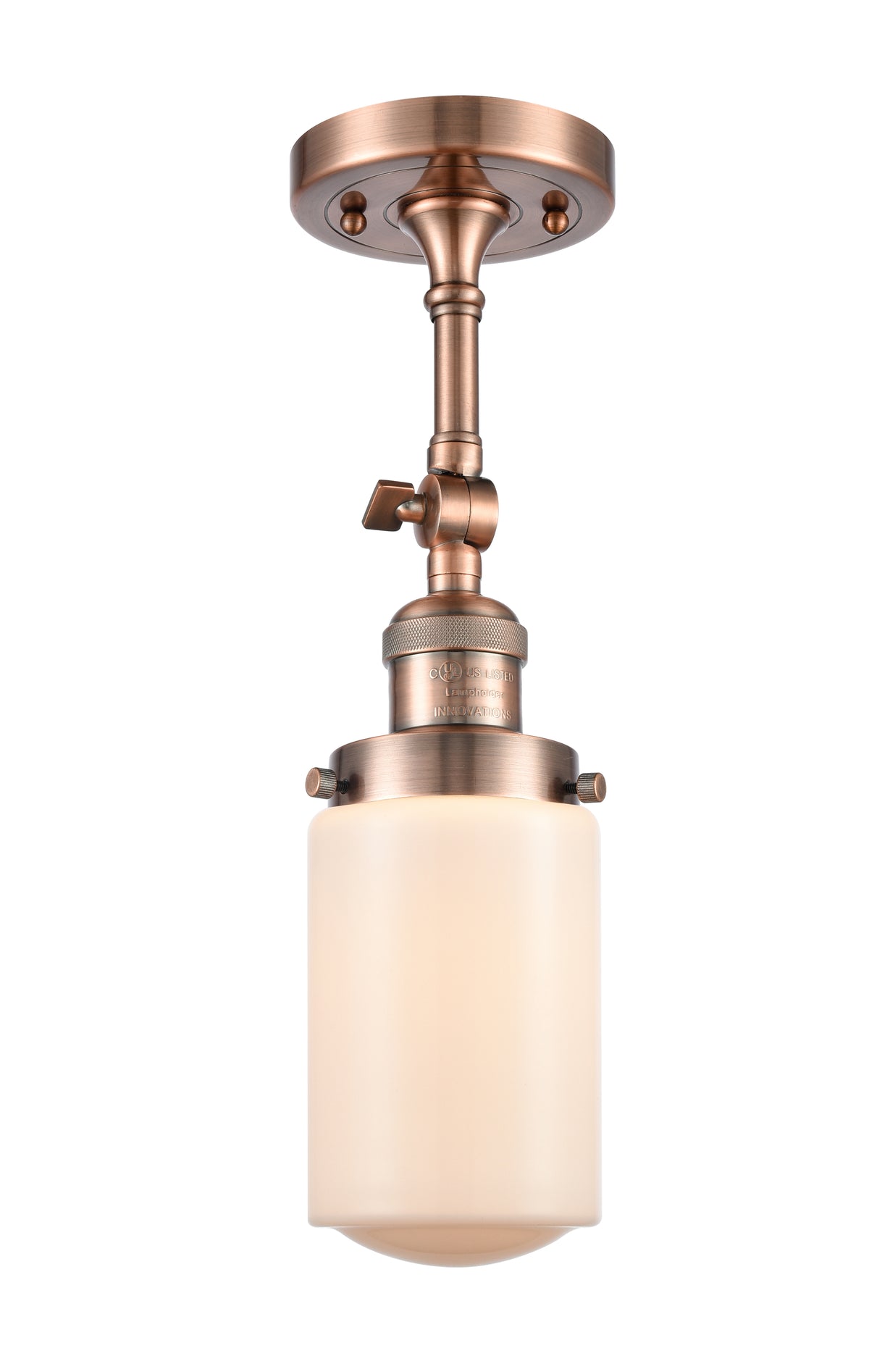 Dover 5-Inch 1-Light Semi-Flush Mount 15.375-Inch High