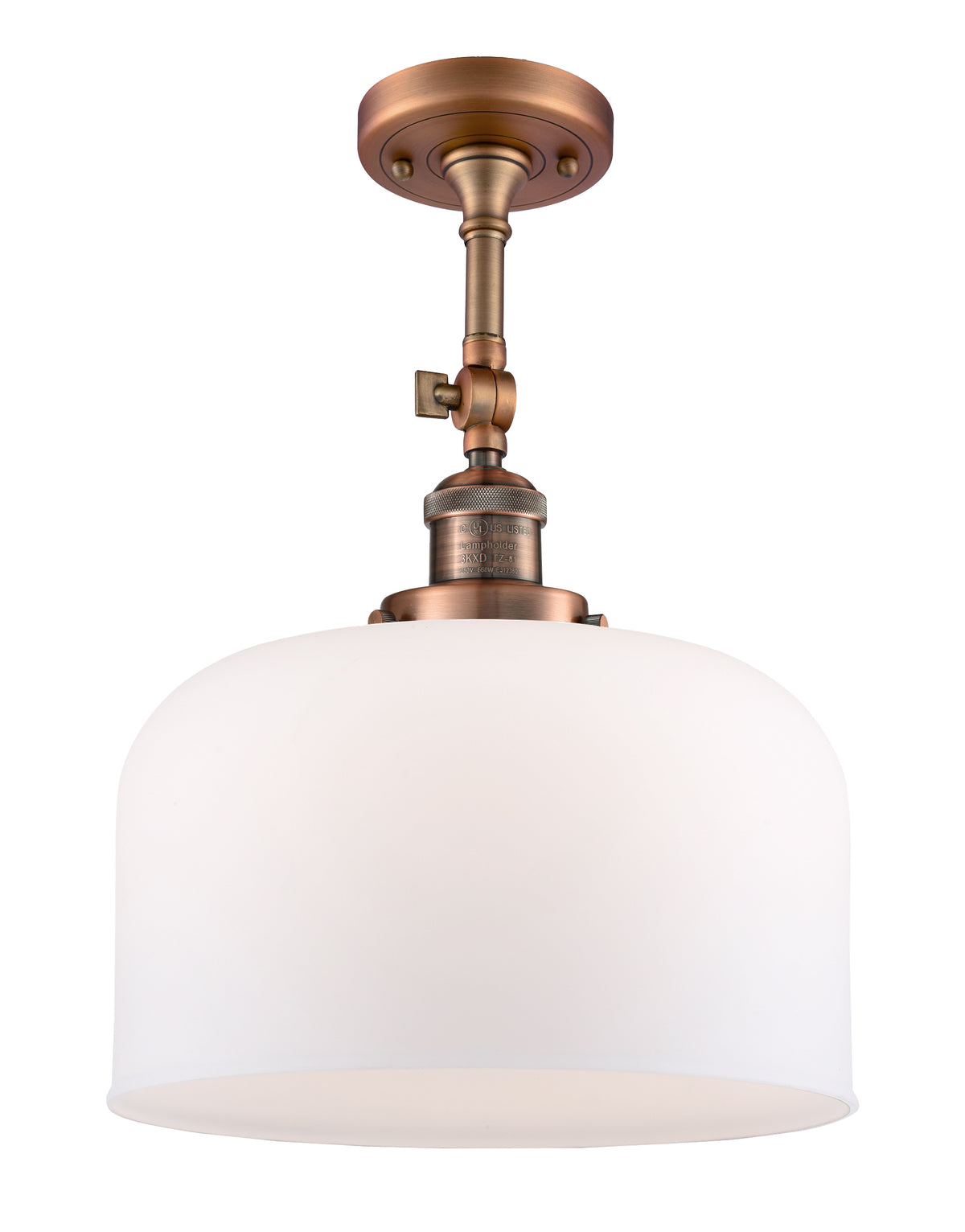 Bell 12-Inch 1-Light Semi-Flush Mount with LED Bulb 16.5-Inch High