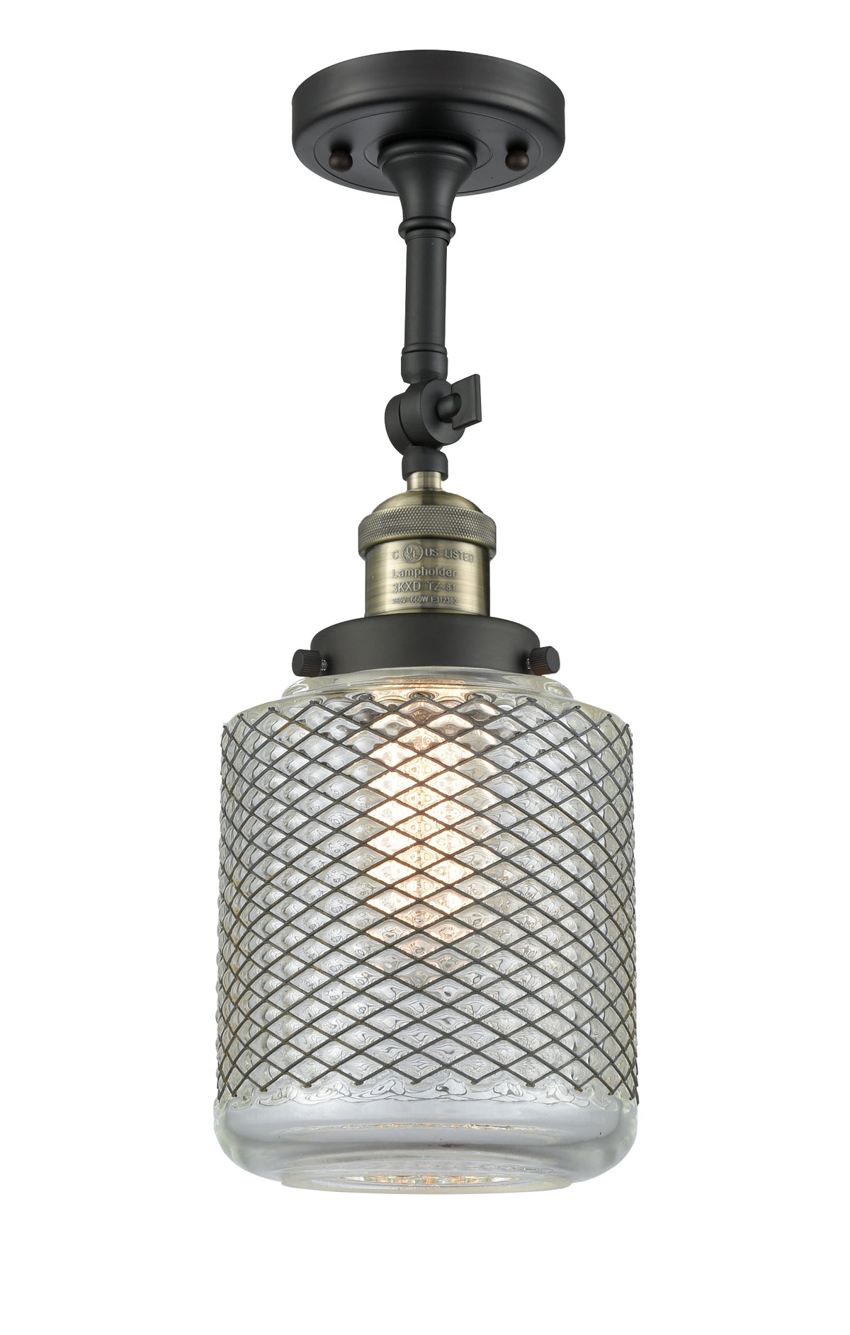 Stanton 6-Inch 1-Light Semi-Flush Mount with LED Bulb 16.5-Inch High