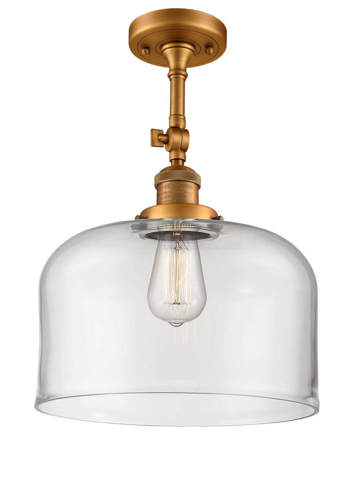 Bell 12-Inch 1-Light Semi-Flush Mount 16.5-Inch High