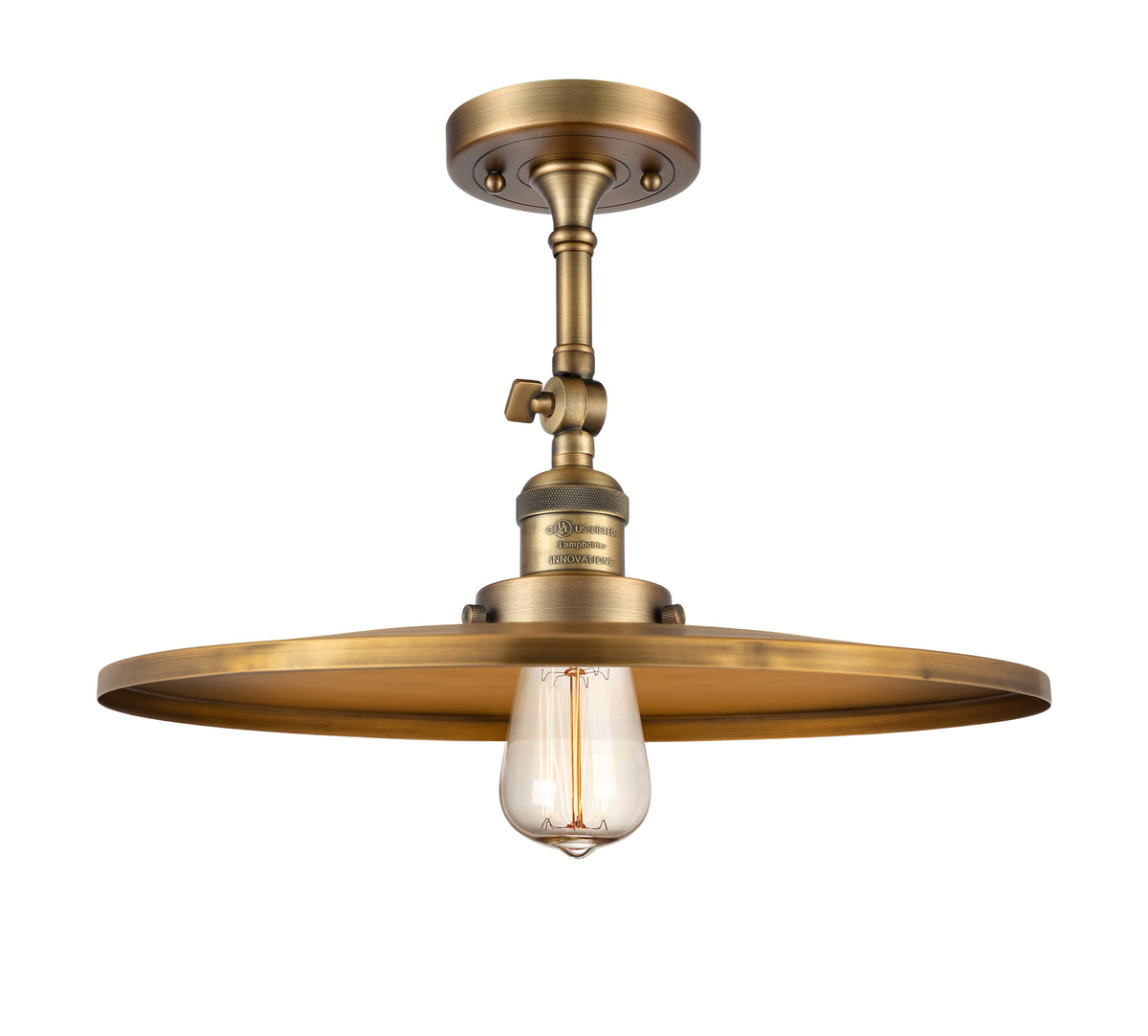 Railroad 16-Inch 1-Light Semi-Flush Mount 10.75-Inch High