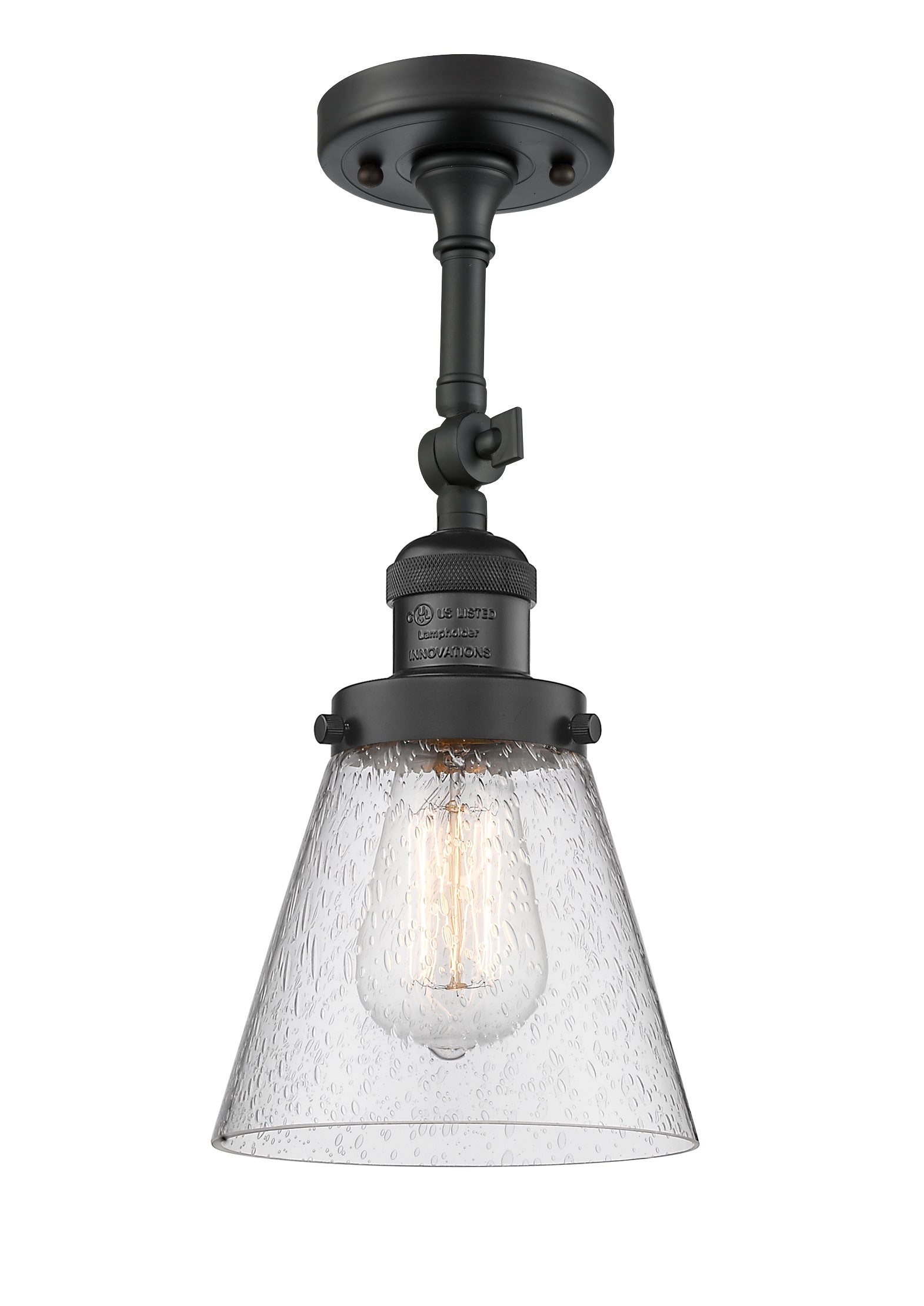 Franklin Semi-Flush Mount Seedy Glass Satin