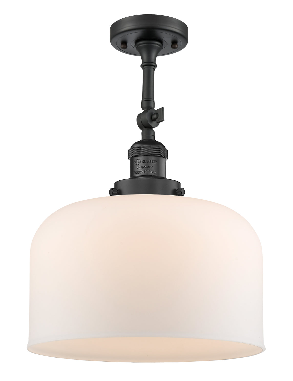 Bell 12-Inch 1-Light Semi-Flush Mount with LED Bulb 16.5-Inch High