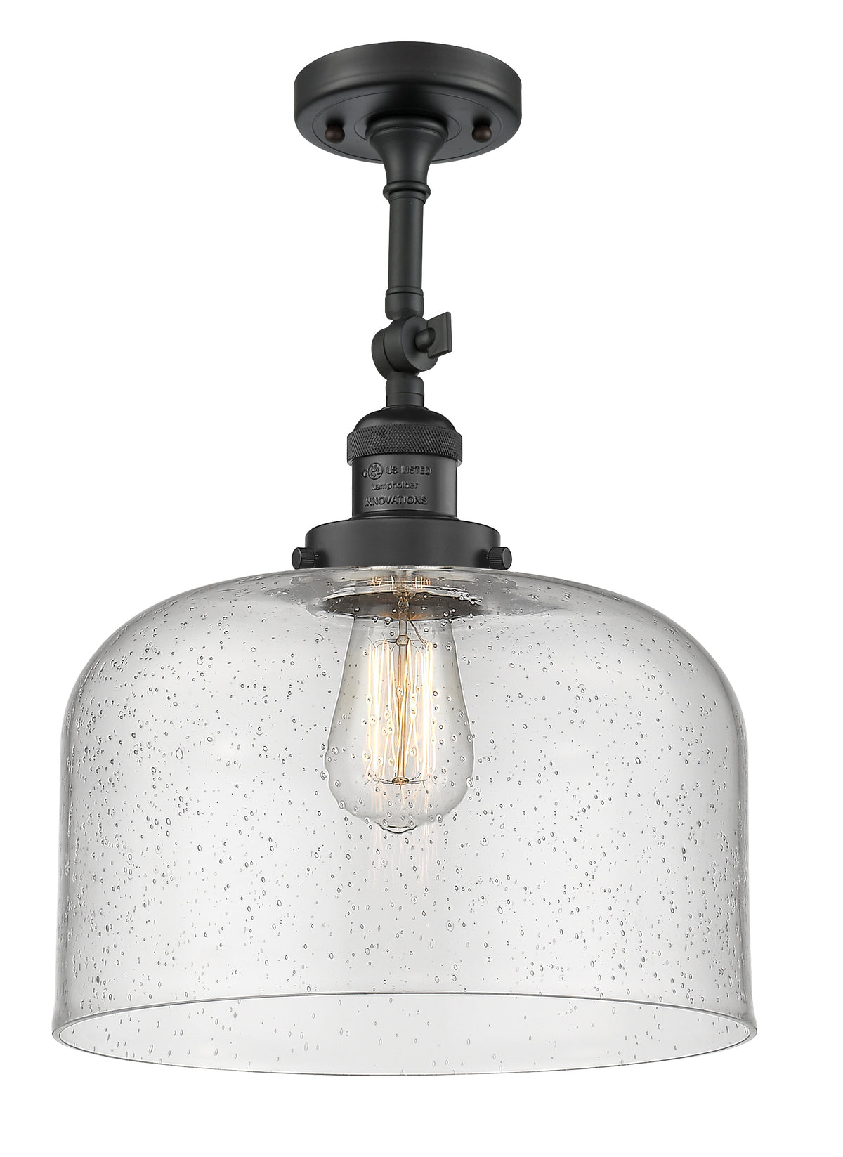 Bell 12-Inch 1-Light Semi-Flush Mount with LED Bulb 16.5-Inch High
