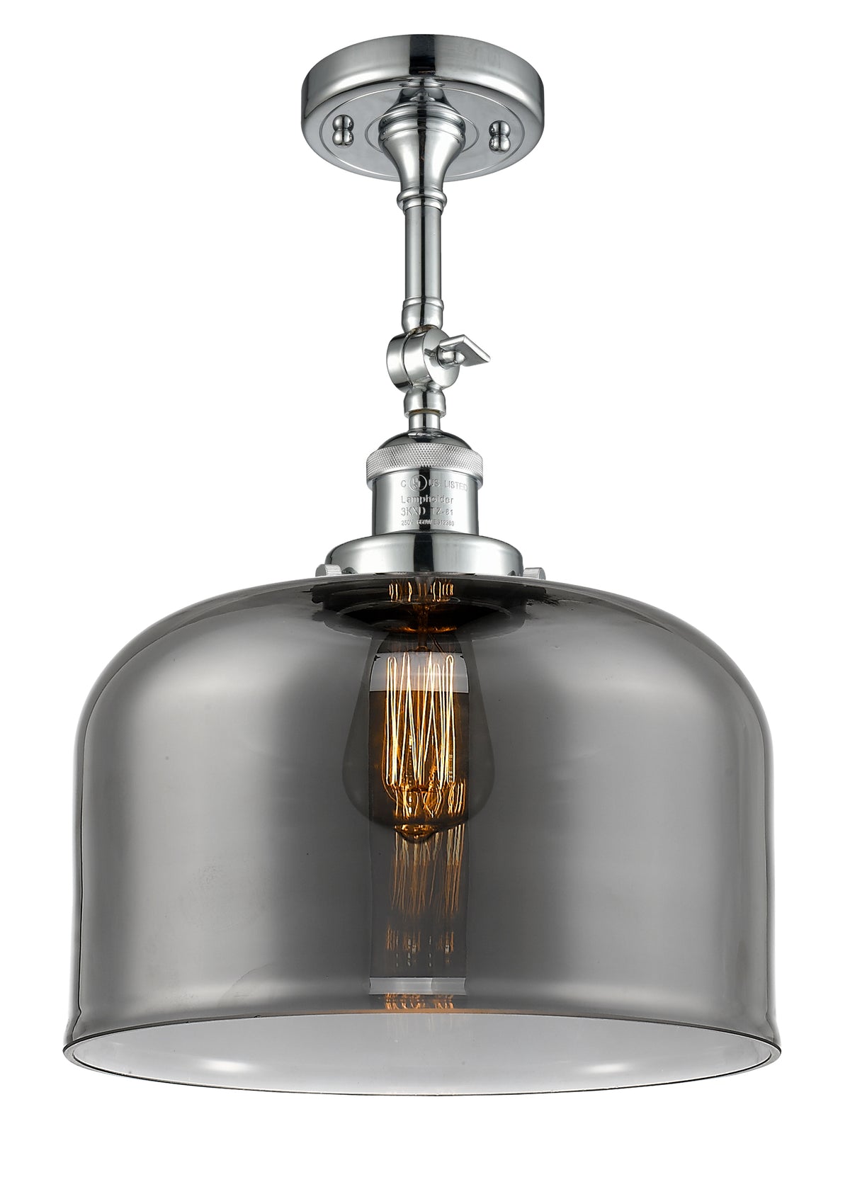 Bell 12-Inch 1-Light Semi-Flush Mount with LED Bulb 16.5-Inch High