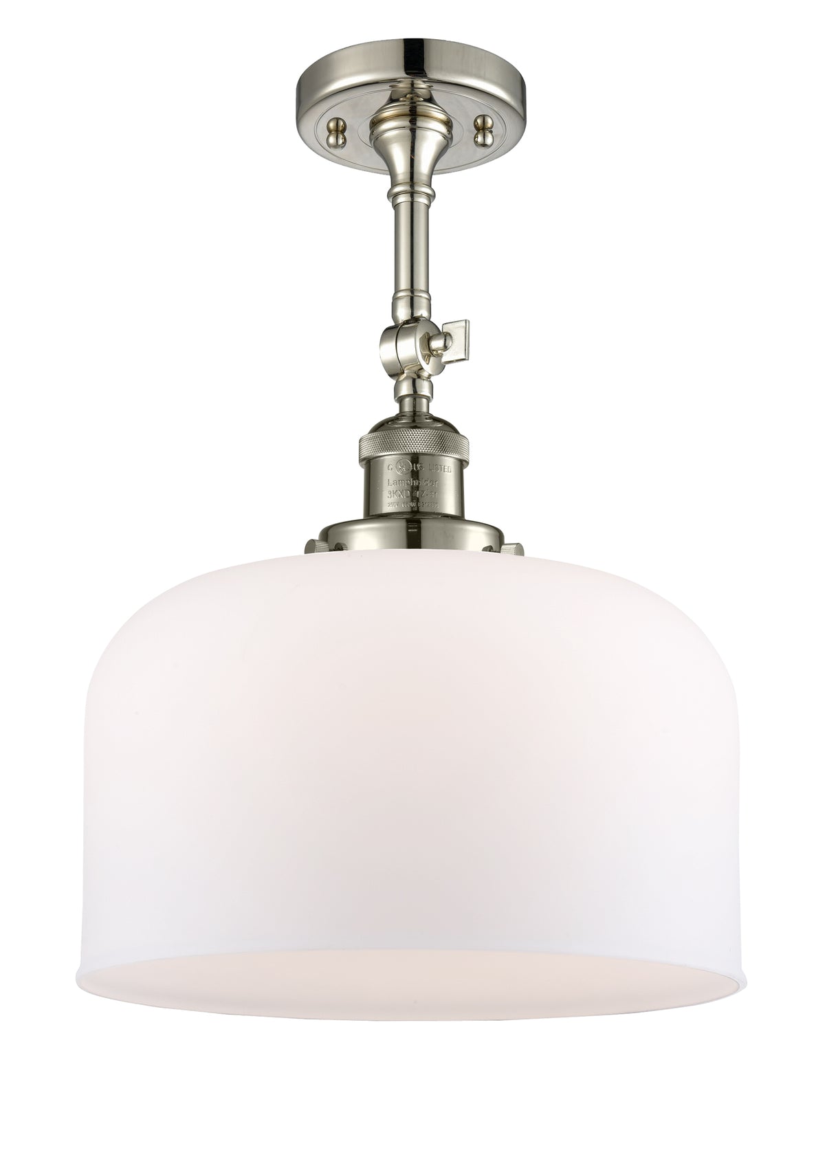 Bell 12-Inch 1-Light Semi-Flush Mount with LED Bulb 16.5-Inch High