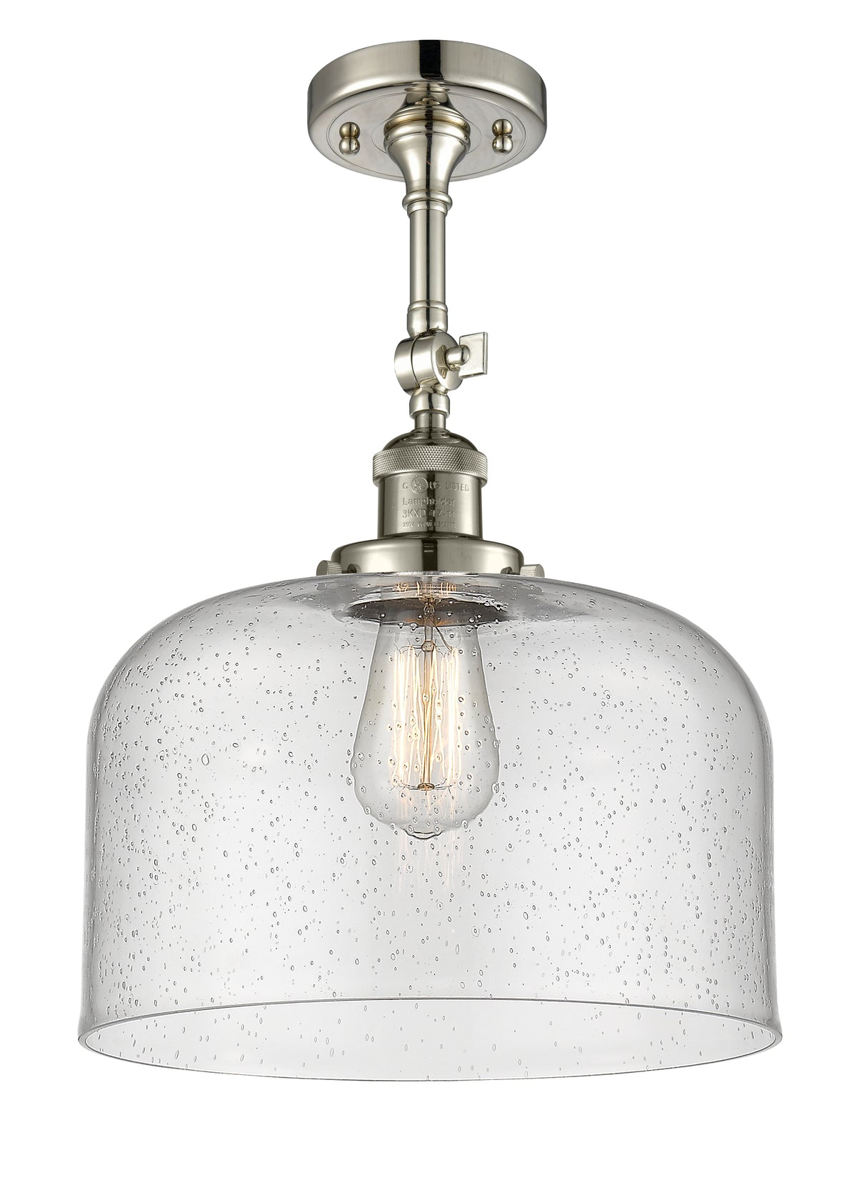 Bell 12-Inch 1-Light Semi-Flush Mount with LED Bulb 16.5-Inch High