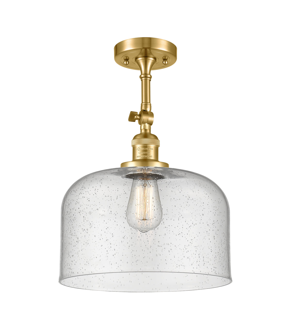 Bell 12-Inch 1-Light Semi-Flush Mount with LED Bulb 16.5-Inch High