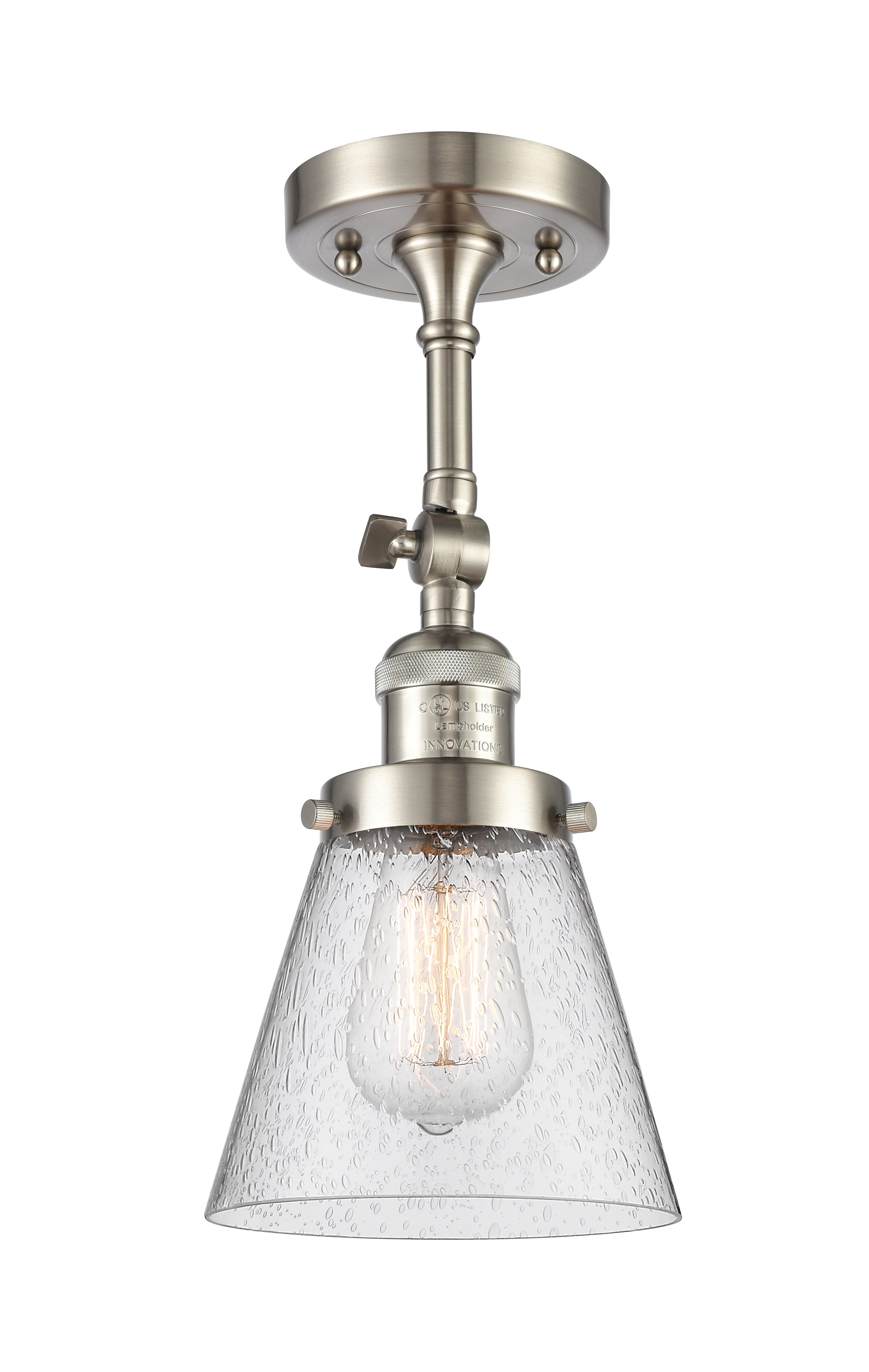 Franklin Semi-Flush Mount Seedy Glass Satin