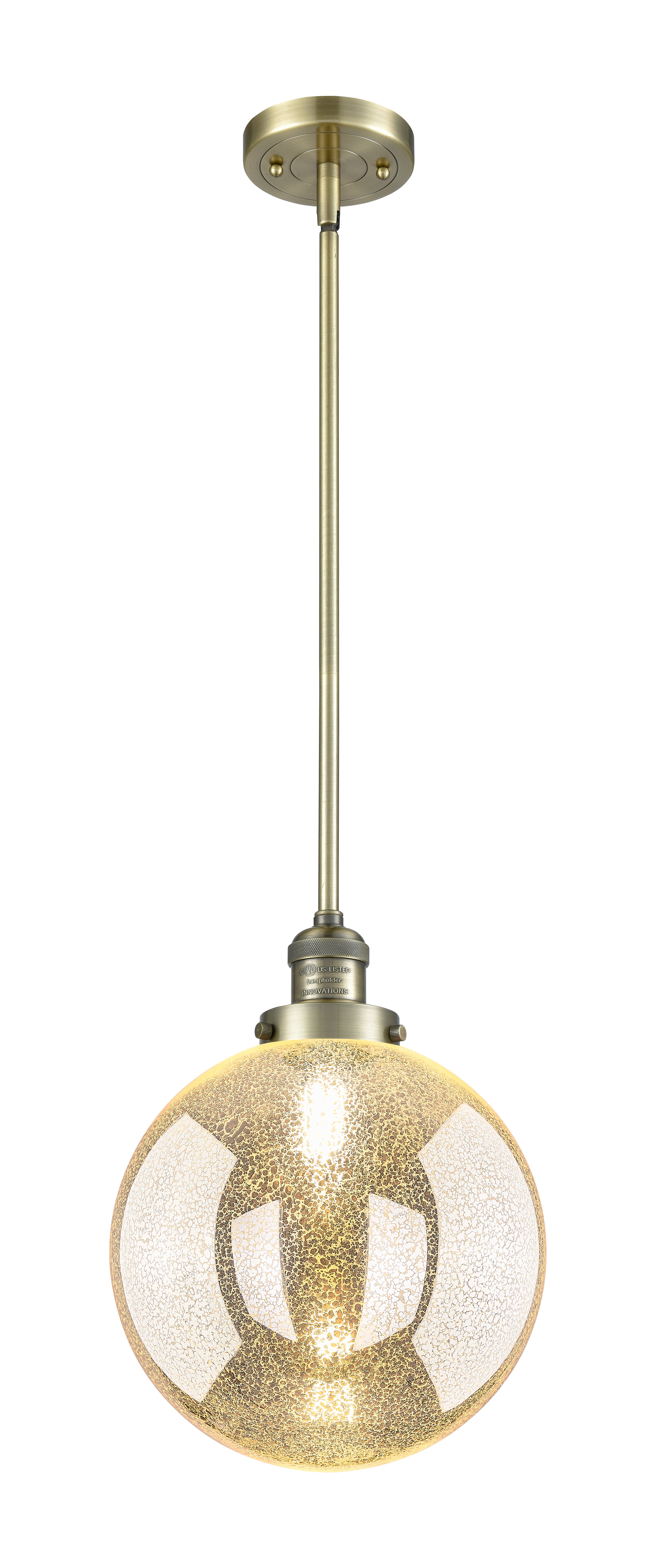 Franklin Restoration Mini Pendant Brass Glass
