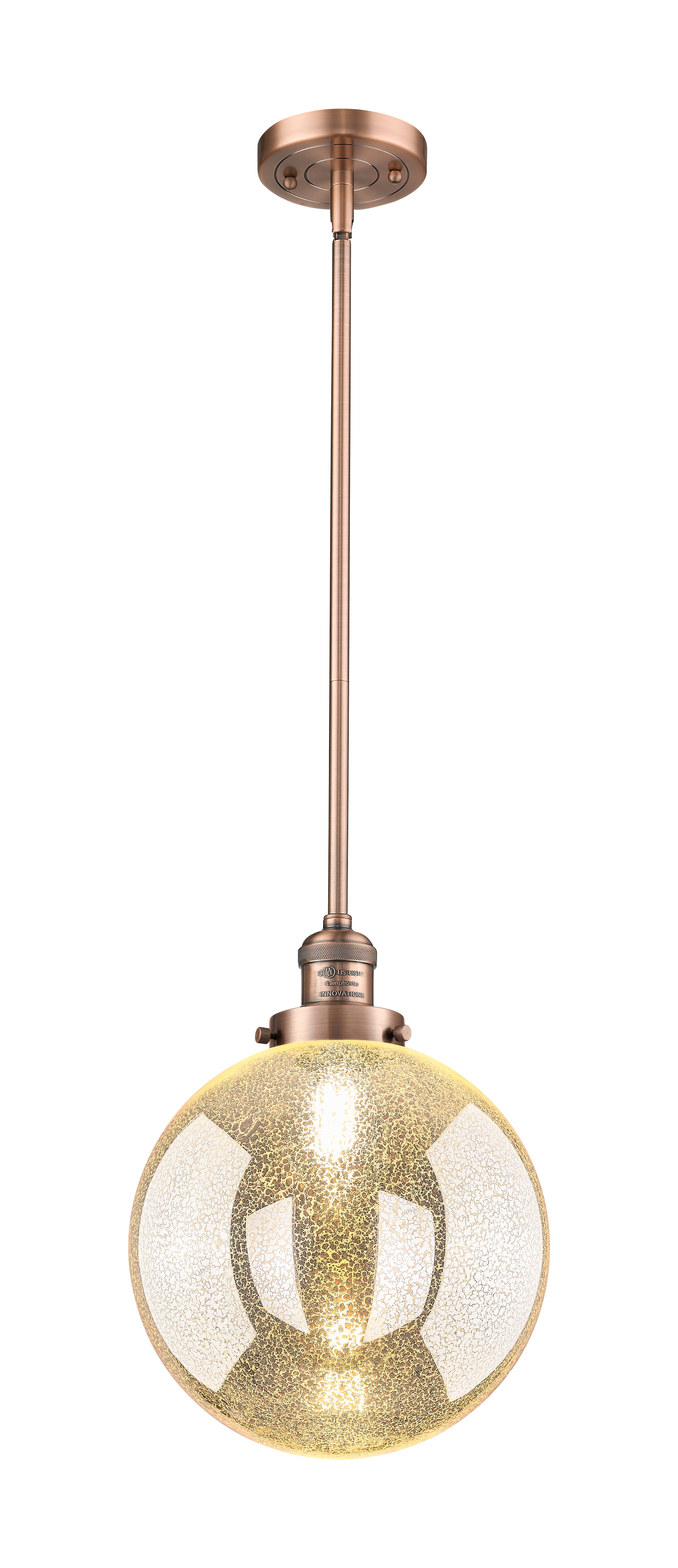 Franklin Restoration Mini Pendant Brass Glass