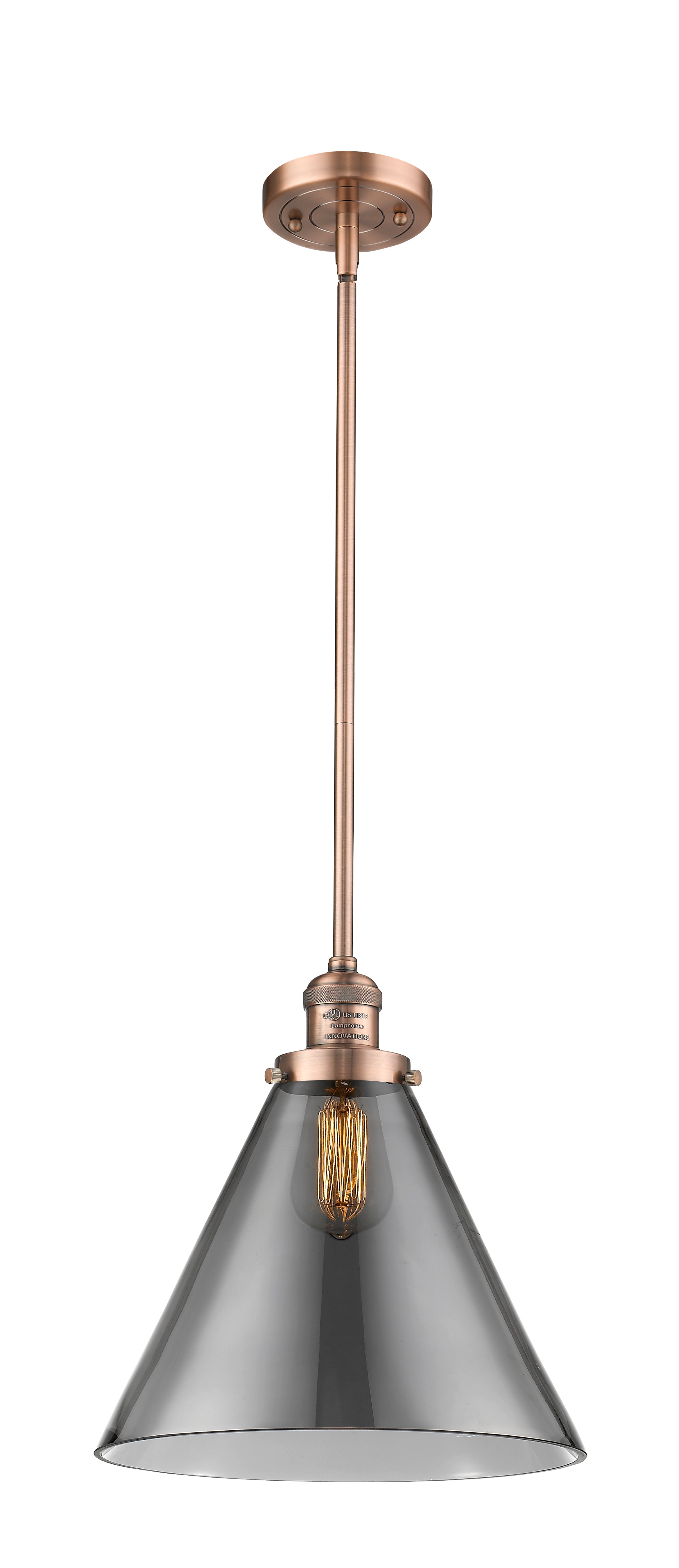 Franklin Restoration Mini Pendant Brass Glass