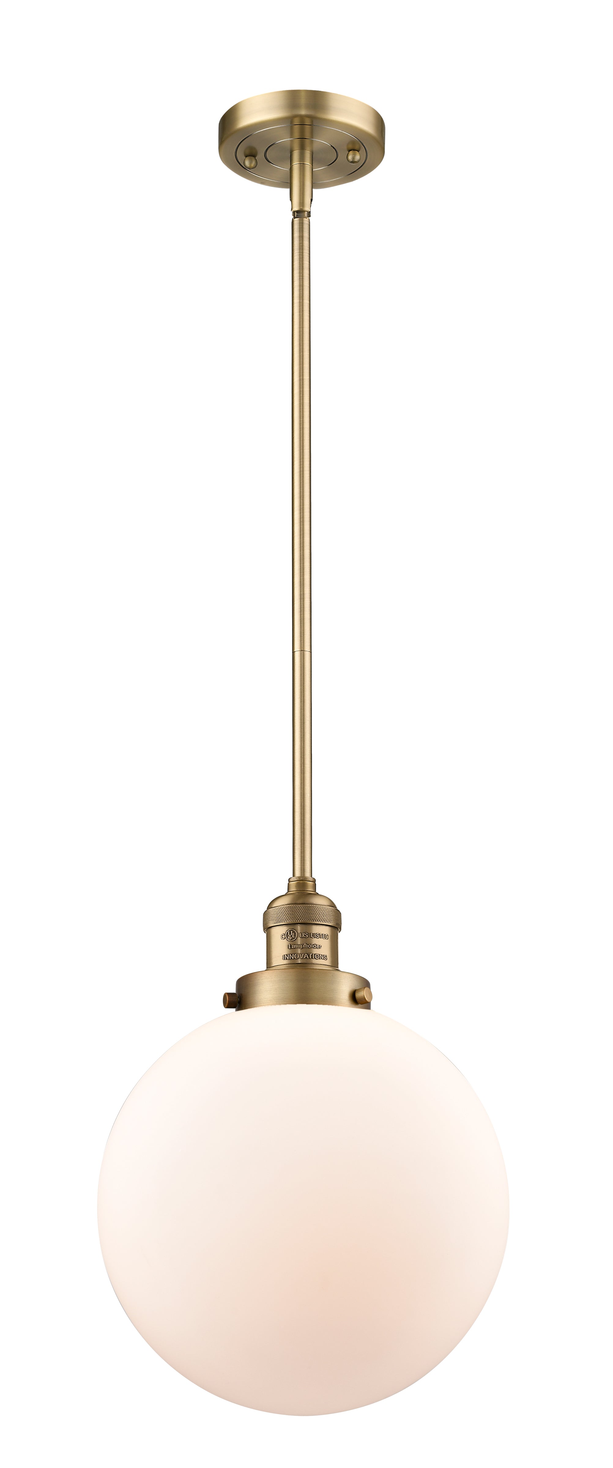 Franklin Restoration Mini Pendant Brass Glass
