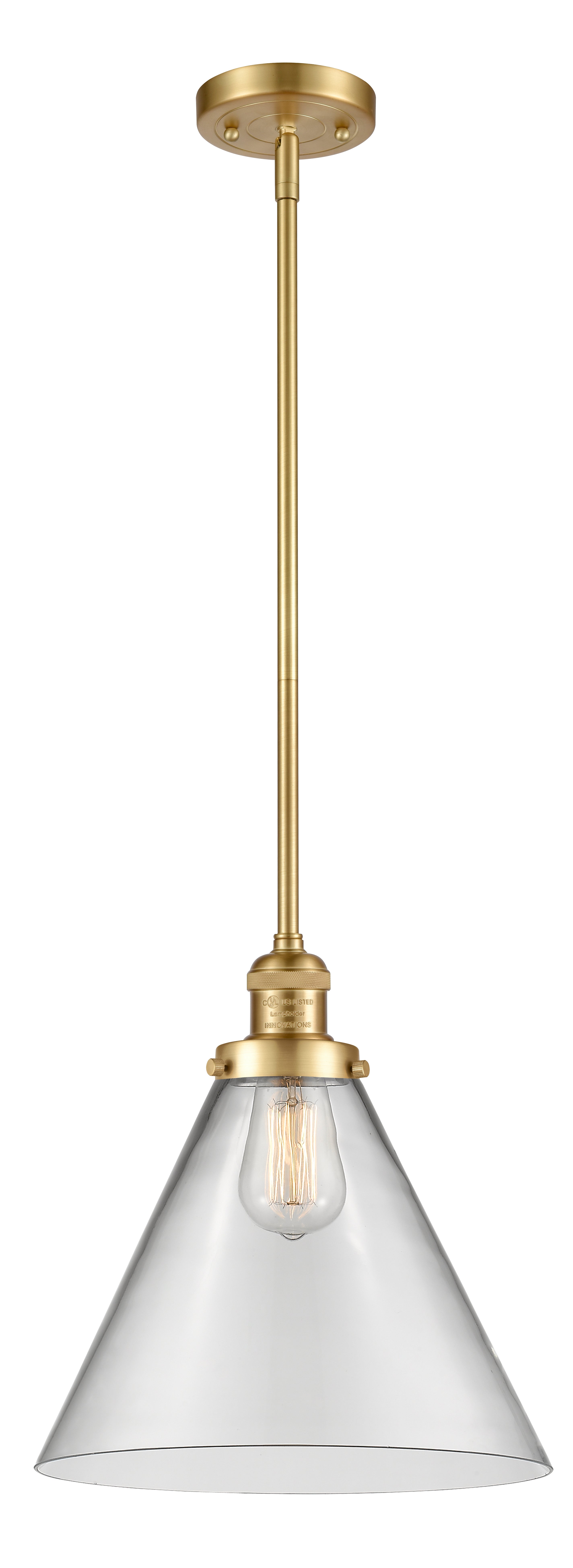 Franklin Restoration Mini Pendant Brass Glass