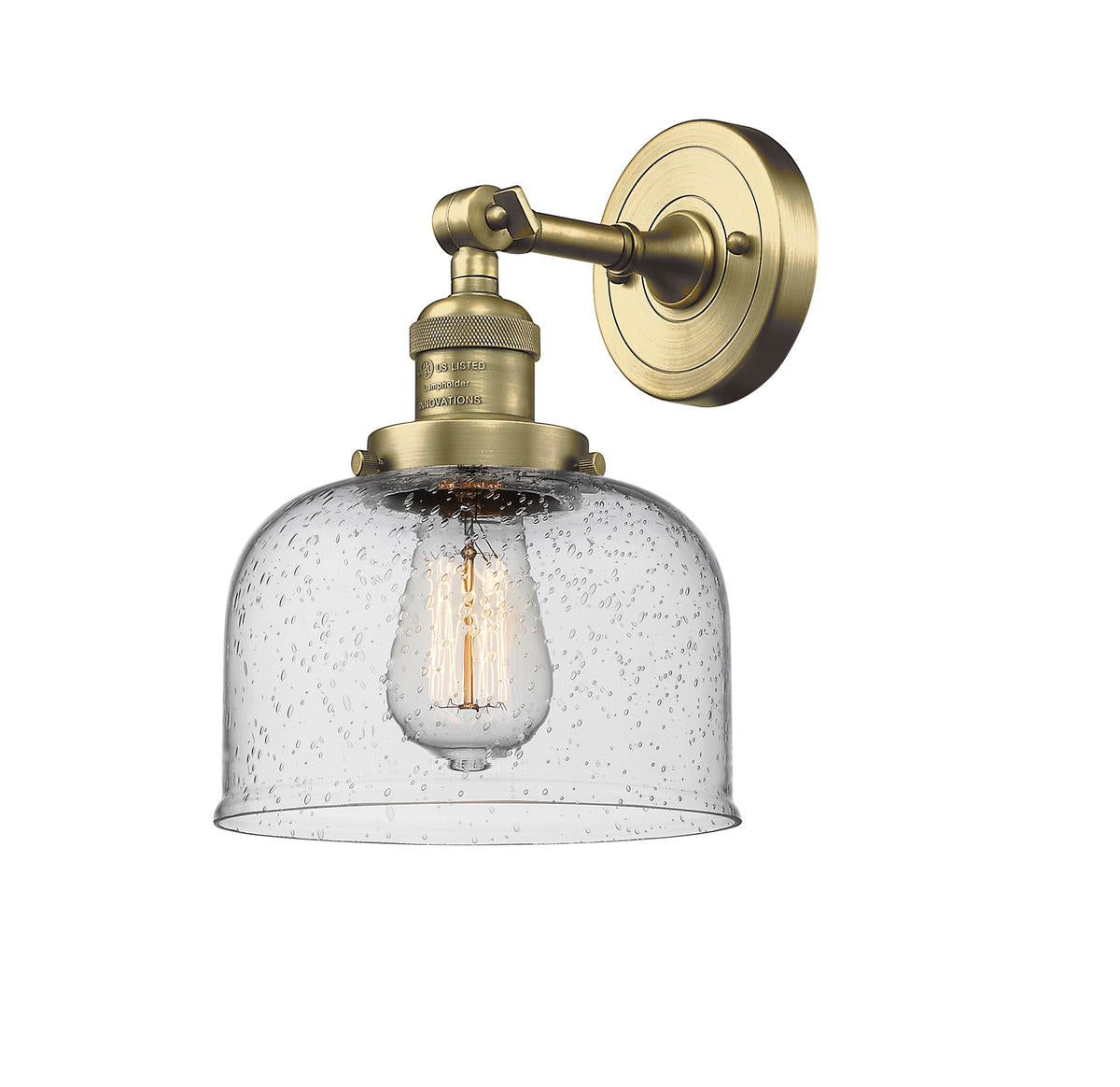 Bell 8-Inch 1-Light Sconce 12-Inch High Reversible Dimmable