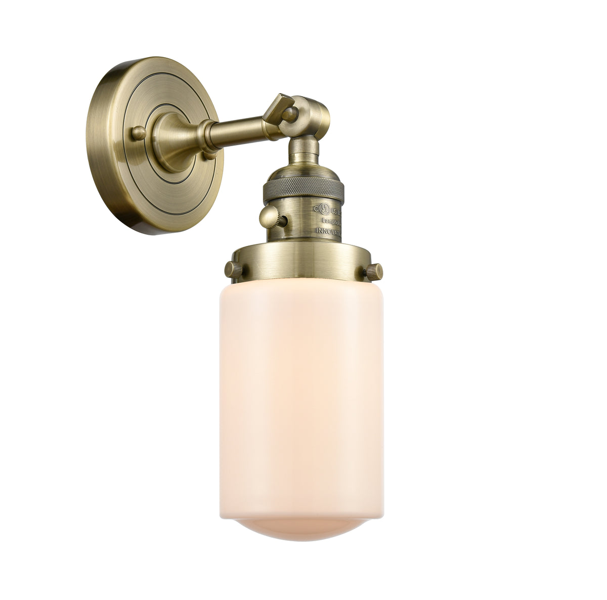 Dover 5-Inch 1-Light Sconce 12.75-Inch High On/Off Turn Switch