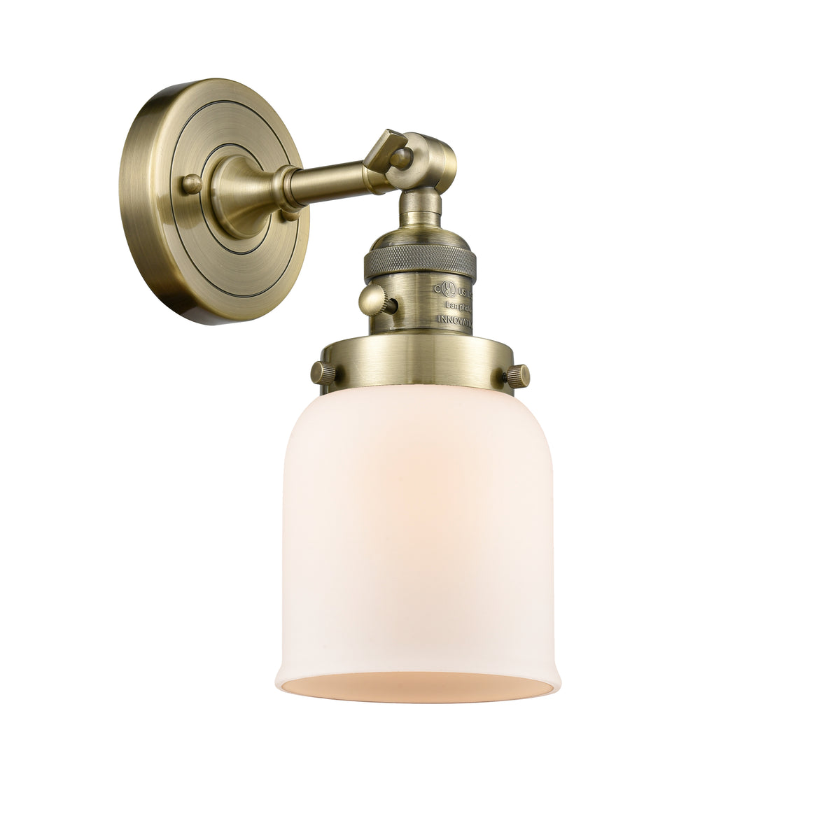 Bell 5-Inch 1-Light Sconce 10-Inch High On/Off Turn Switch