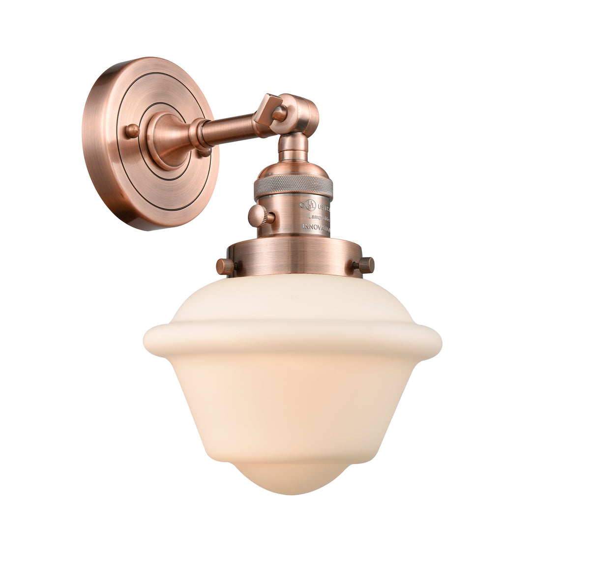 Oxford 8-Inch 1-Light Sconce 12-Inch High On/Off Turn Switch