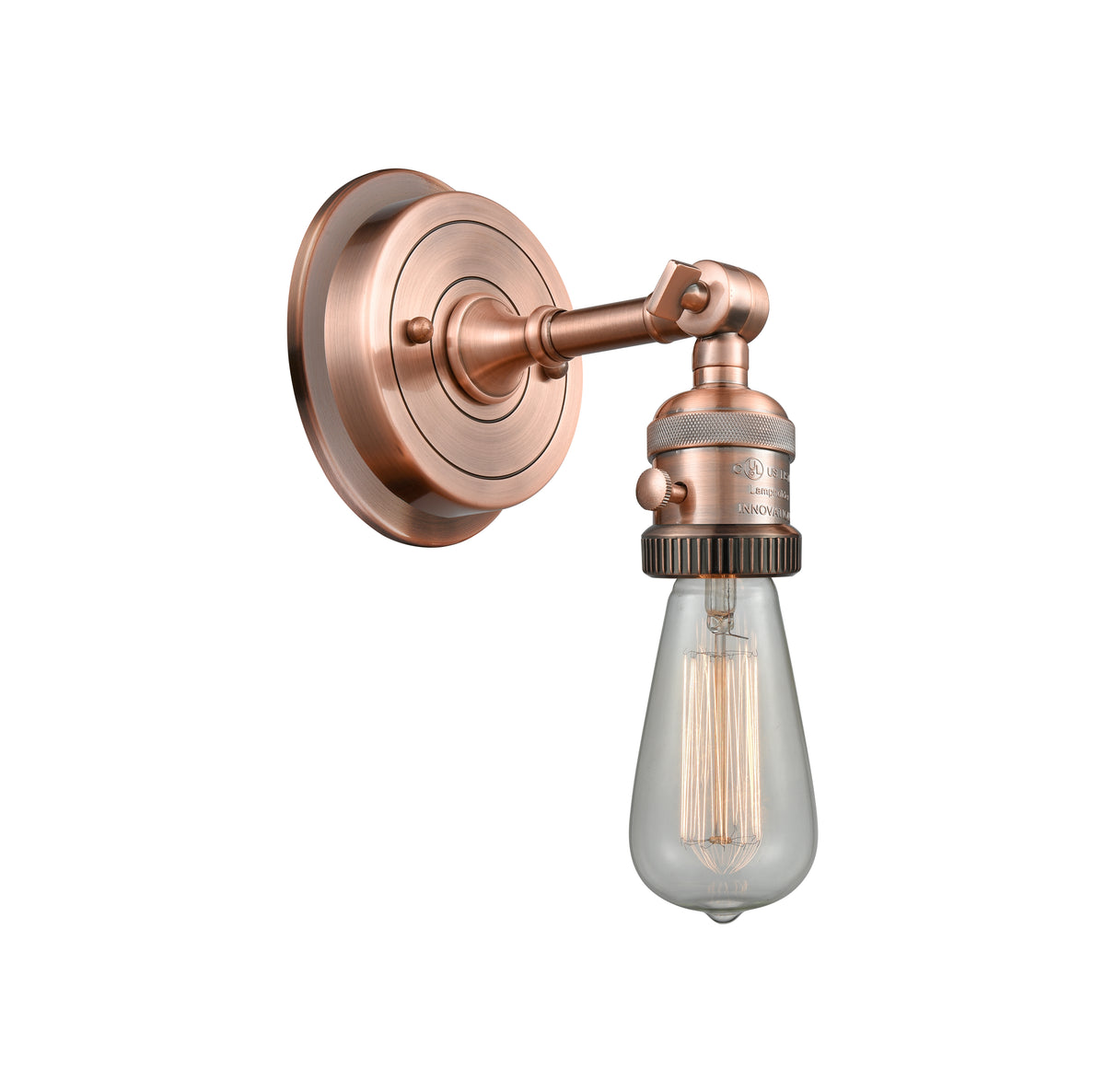 Bare Bulb 5-Inch 1-Light Sconce 6.375-Inch High On/Off Turn Switch