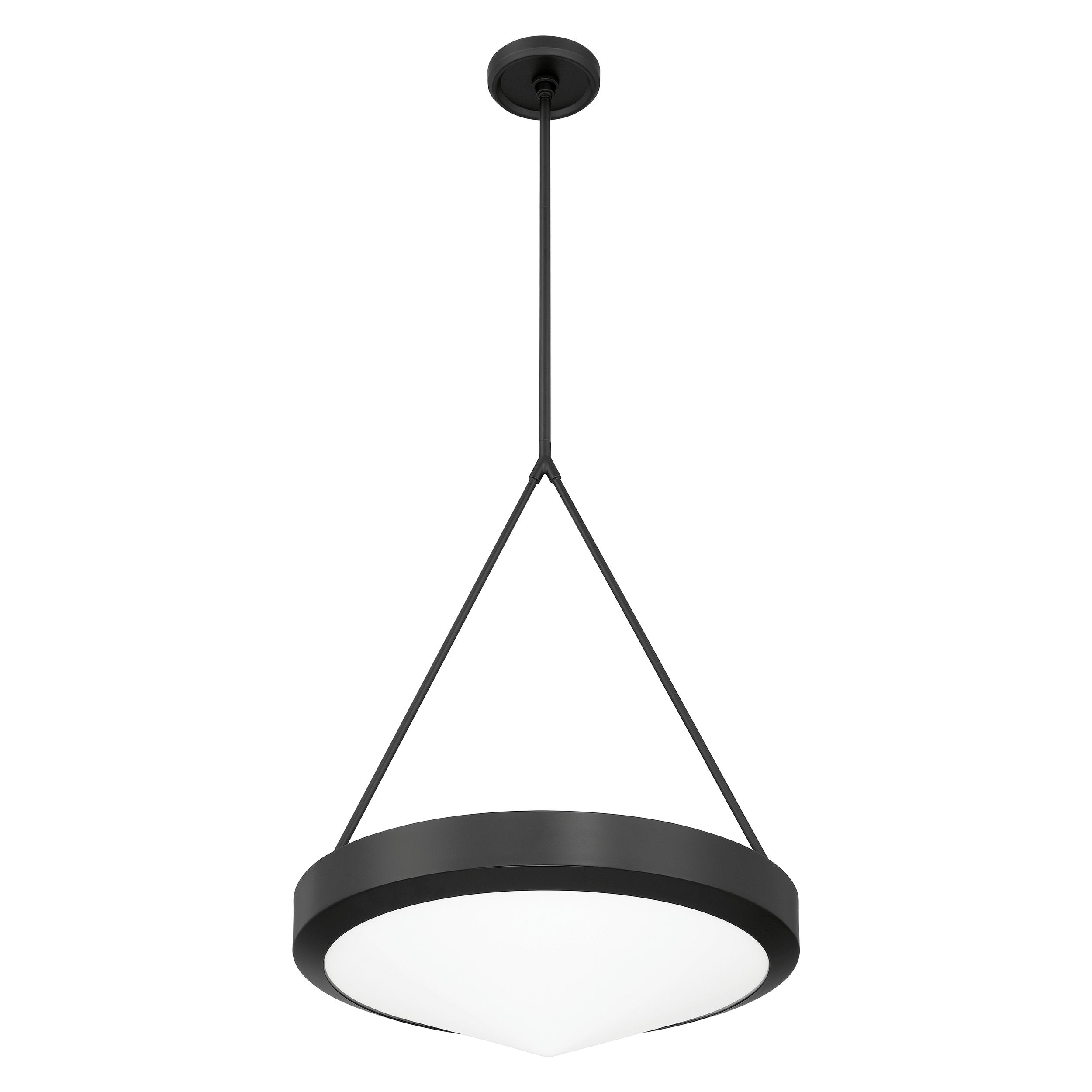 Agate 20-inch 4-light Matte Black Pendant Light with Opal Glass Shade