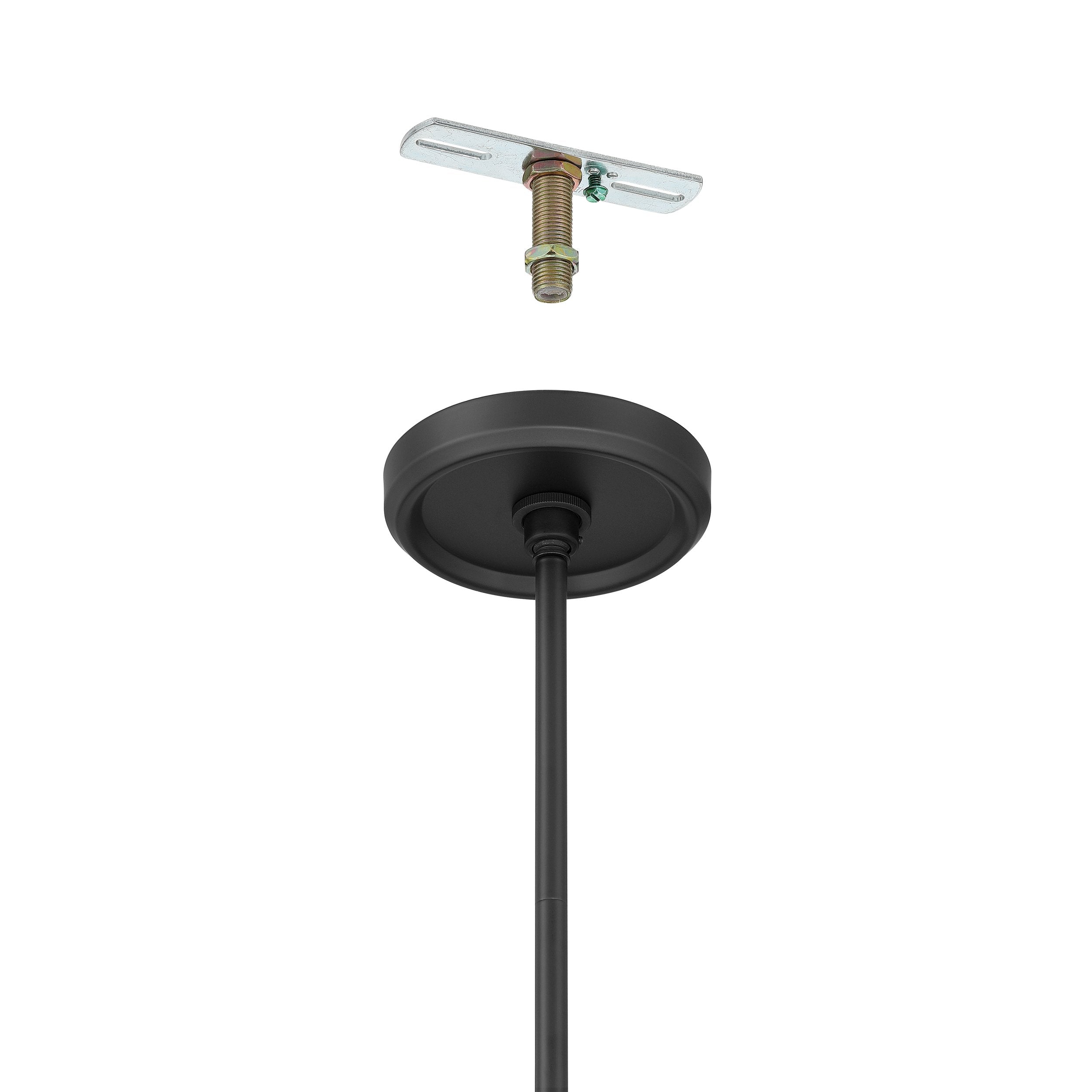 Agate 20-inch 4-light Matte Black Pendant Light with Opal Glass Shade