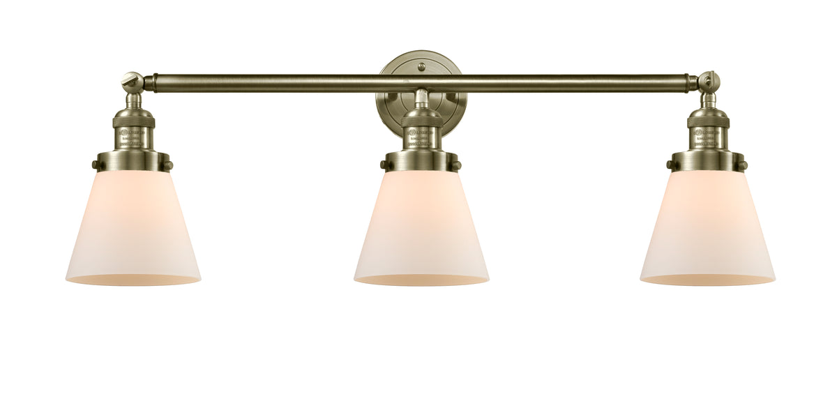 Cone 30-Inch 3-Light Bath Vanity Light with LED Bulbs