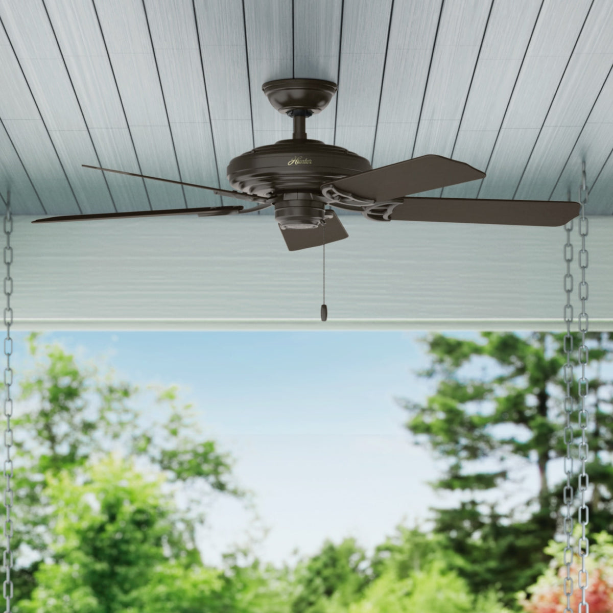 52 inch Sea Air New Bronze Indoor/Outdoor Ceiling Fan and Pull Chain