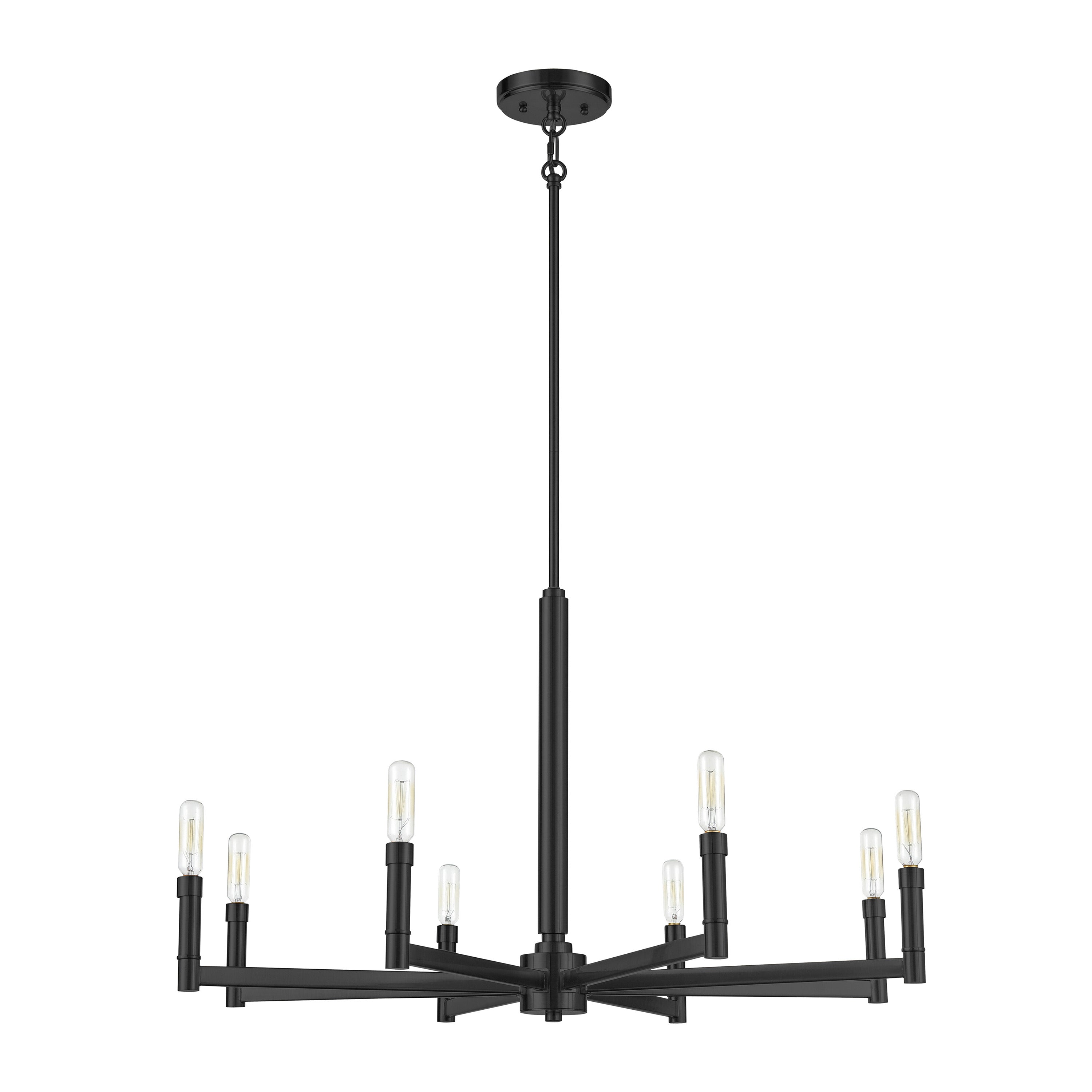 18.25'' Daxley Matte Black 8 Light Chandelier