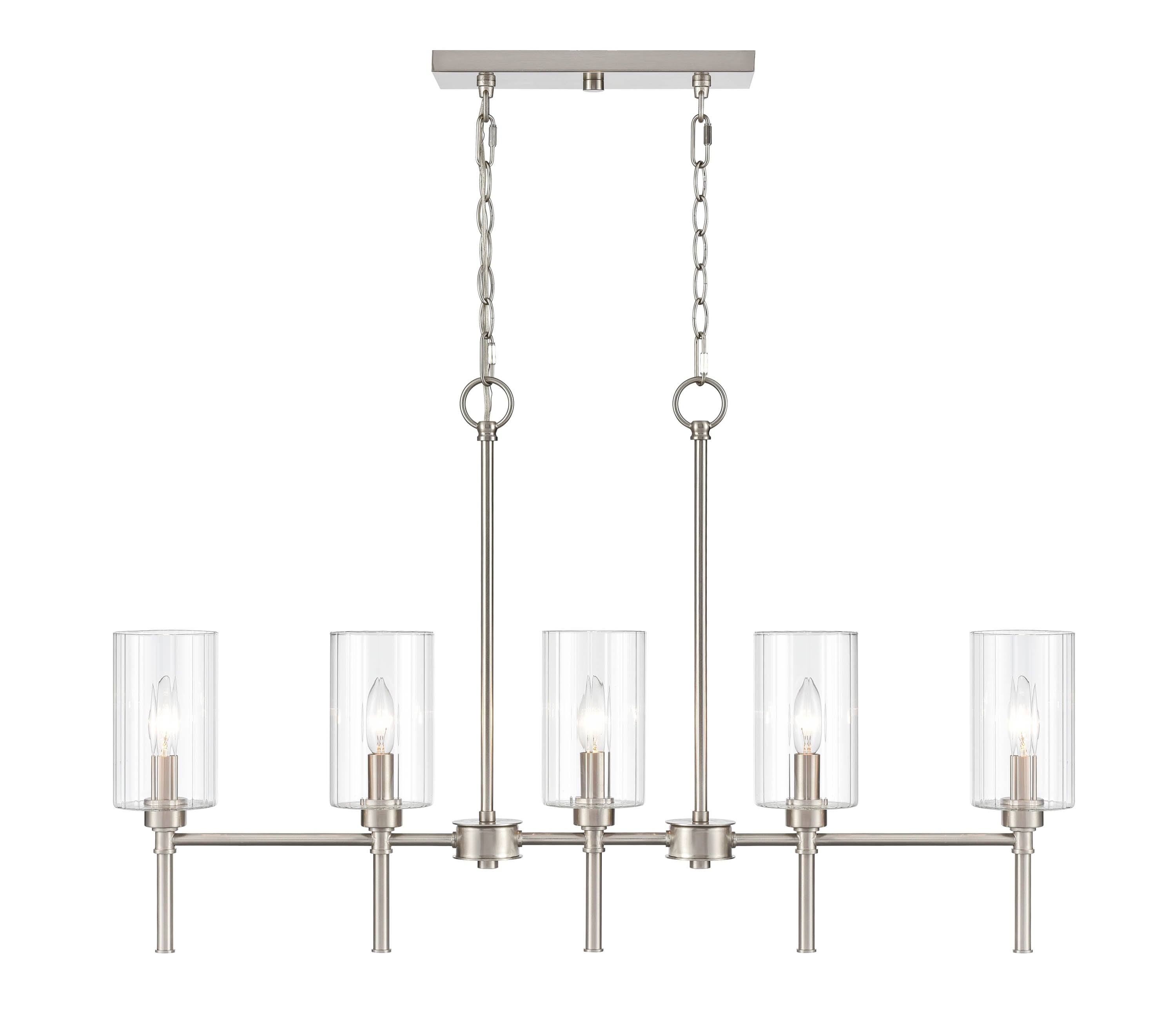 21.5'' Chastine Brushed Nickel 5 Light Linear Chandelier