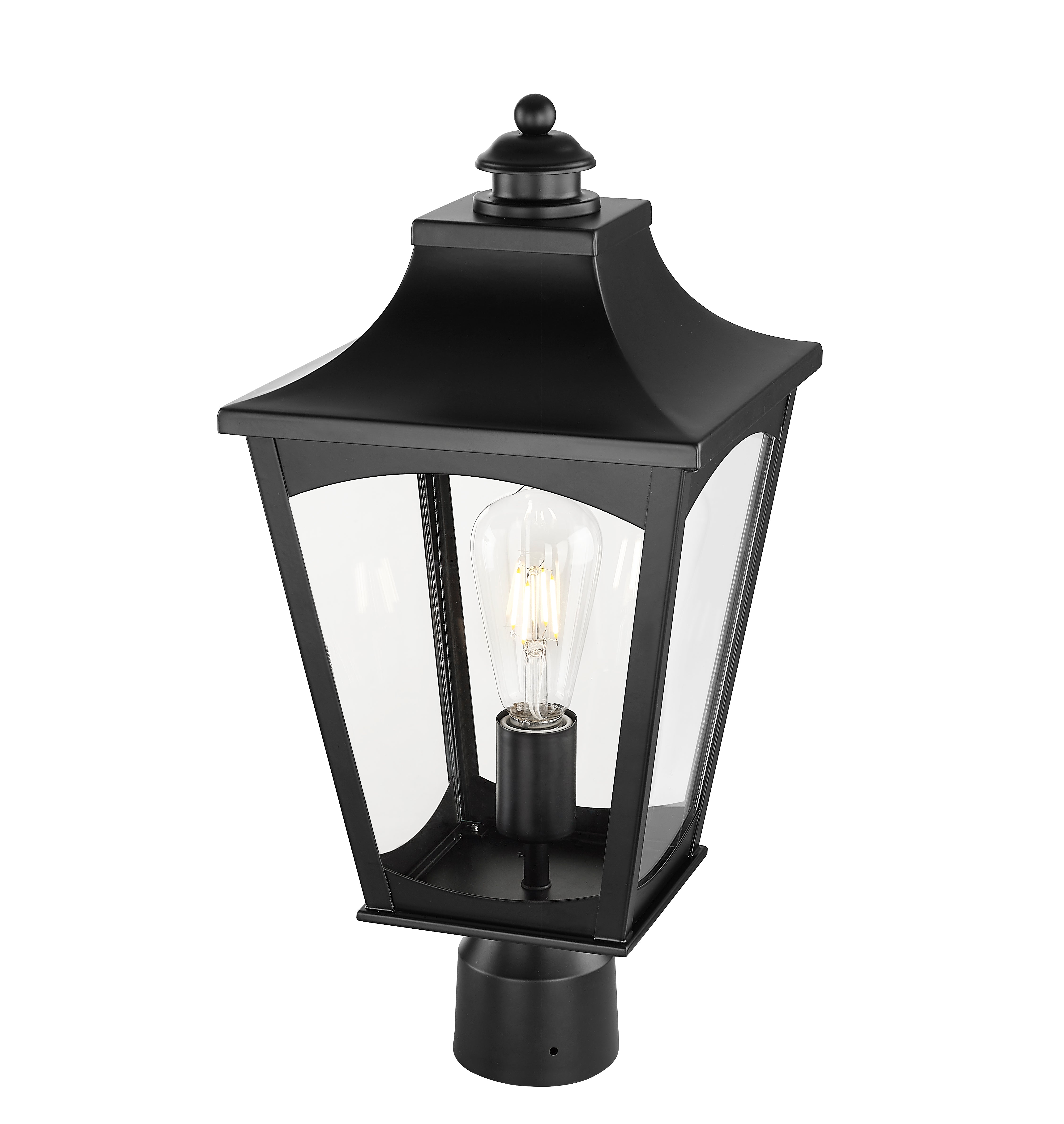 19.5'' Curry Powder Coated Black 1 Light Post Lantern