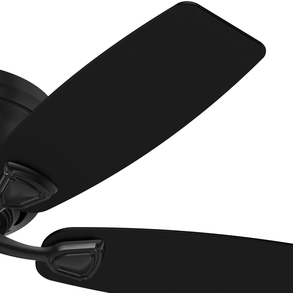 48 inch Sea Wind Matte Black Low Profile Damp Rated Ceiling Fan and Pull Chain
