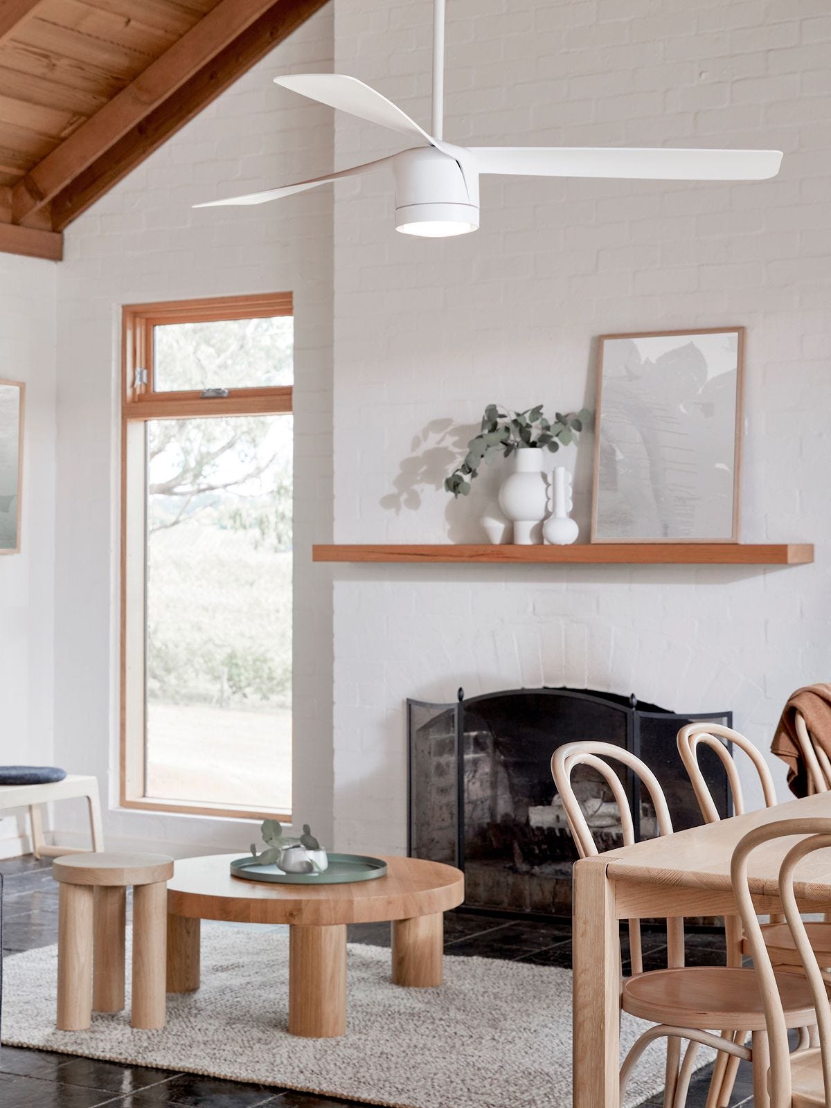 56 Inch 1 Light LED Indoor Outdoor White Fan with Remote