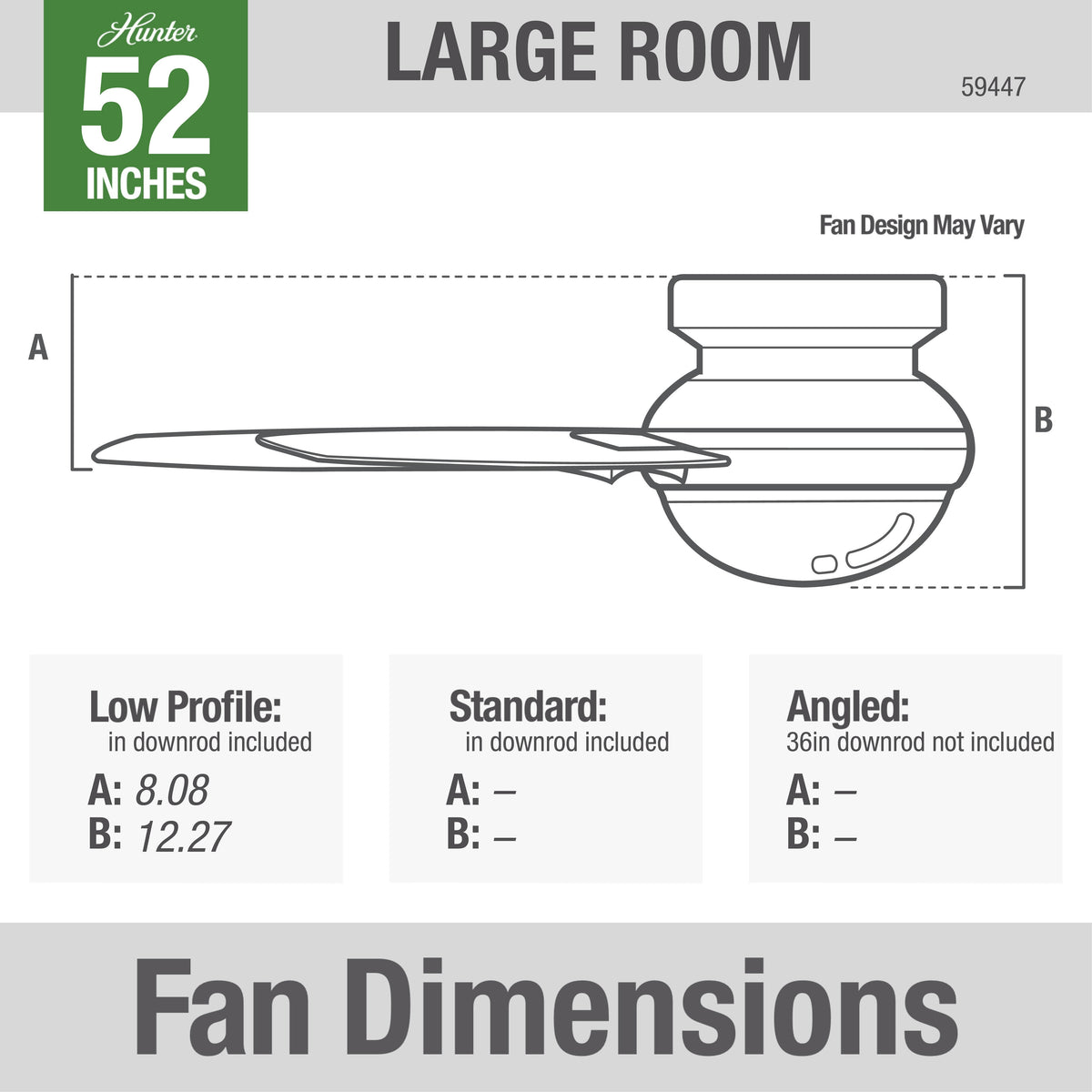 52 inch Dempsey Noble Bronze Low Profile Ceiling Fan with LED Light Kit and Handheld Remote