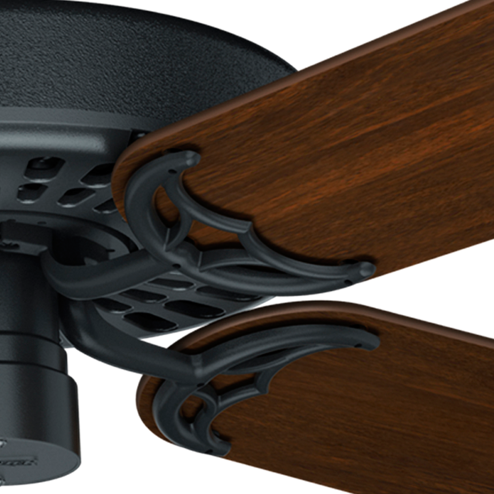 52 inch Original Matte Black Damp Rated Ceiling Fan