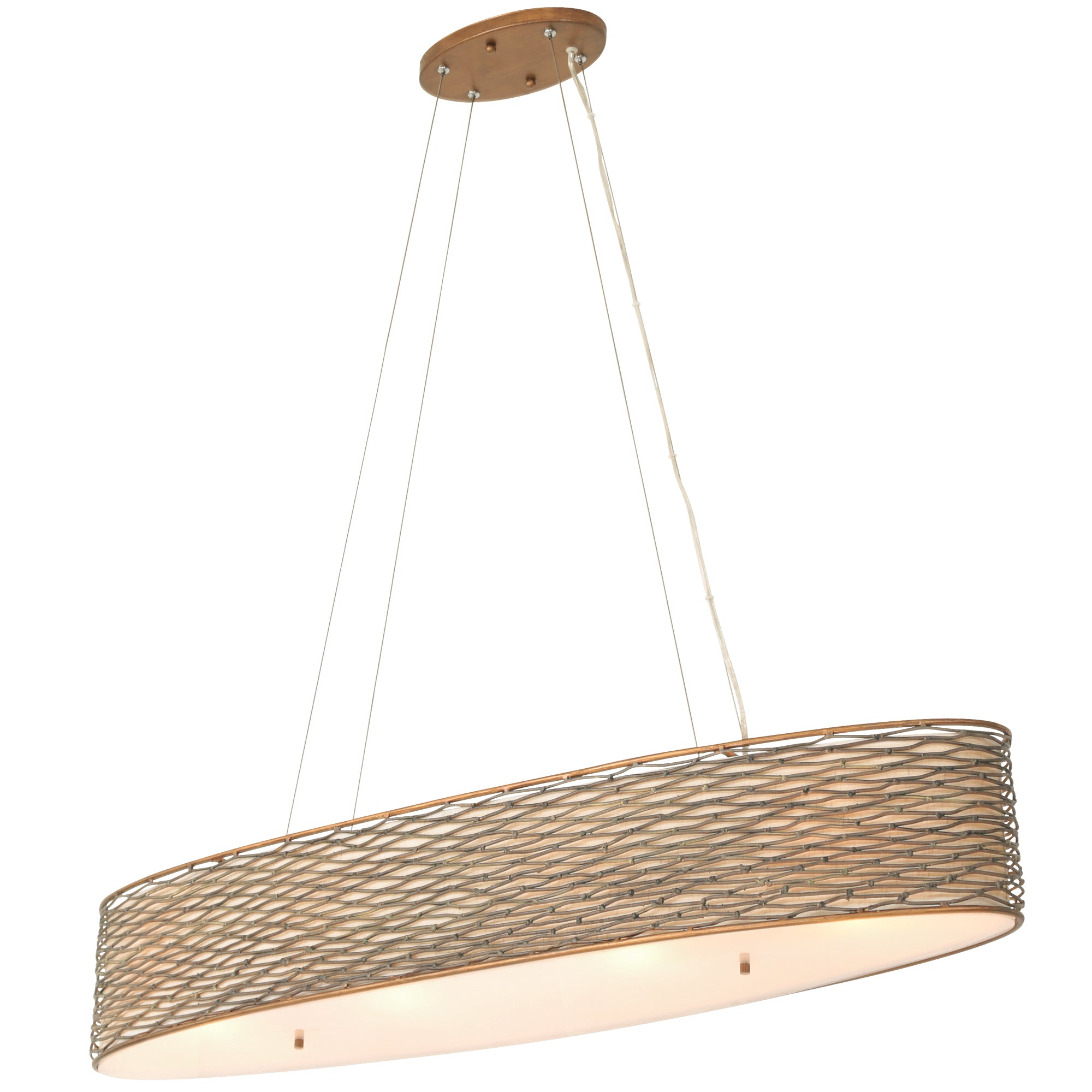 Flow 4 Light Oval Linear Pendant w/Fabric Shade