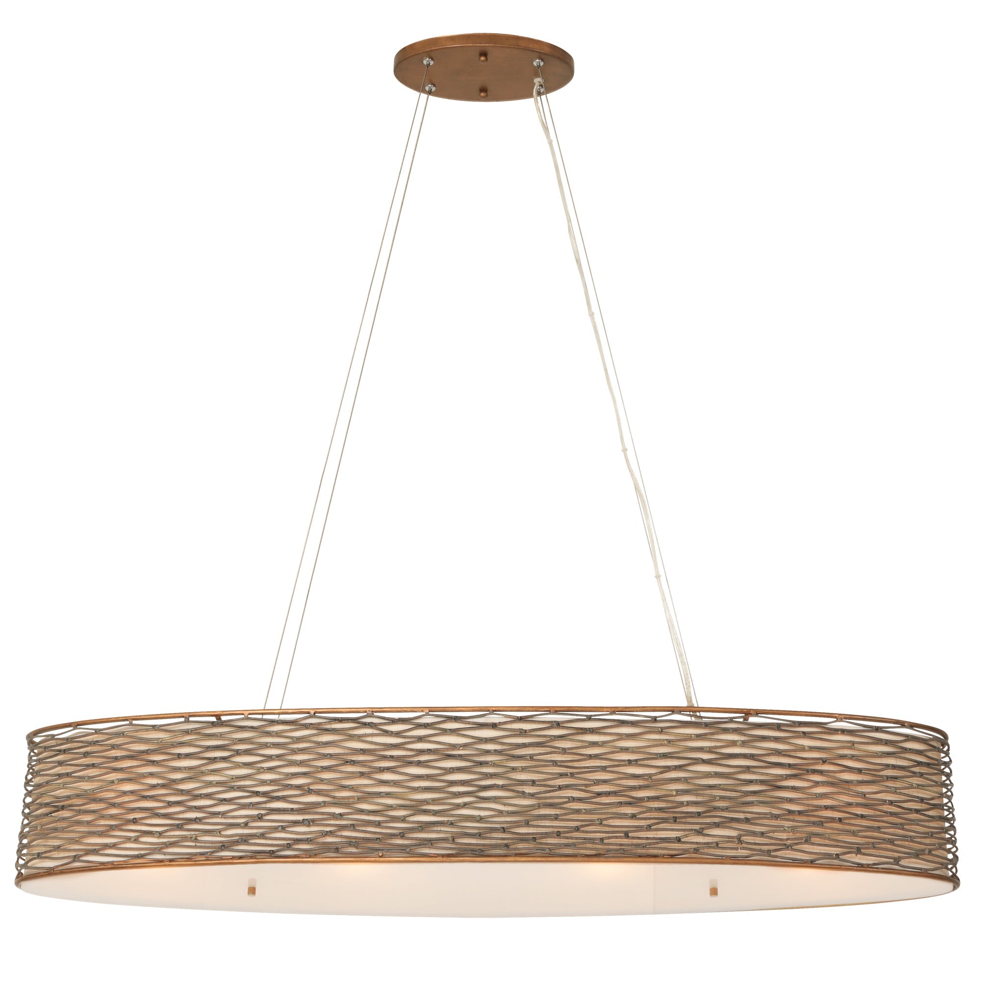 Flow 4 Light Oval Linear Pendant w/Fabric Shade