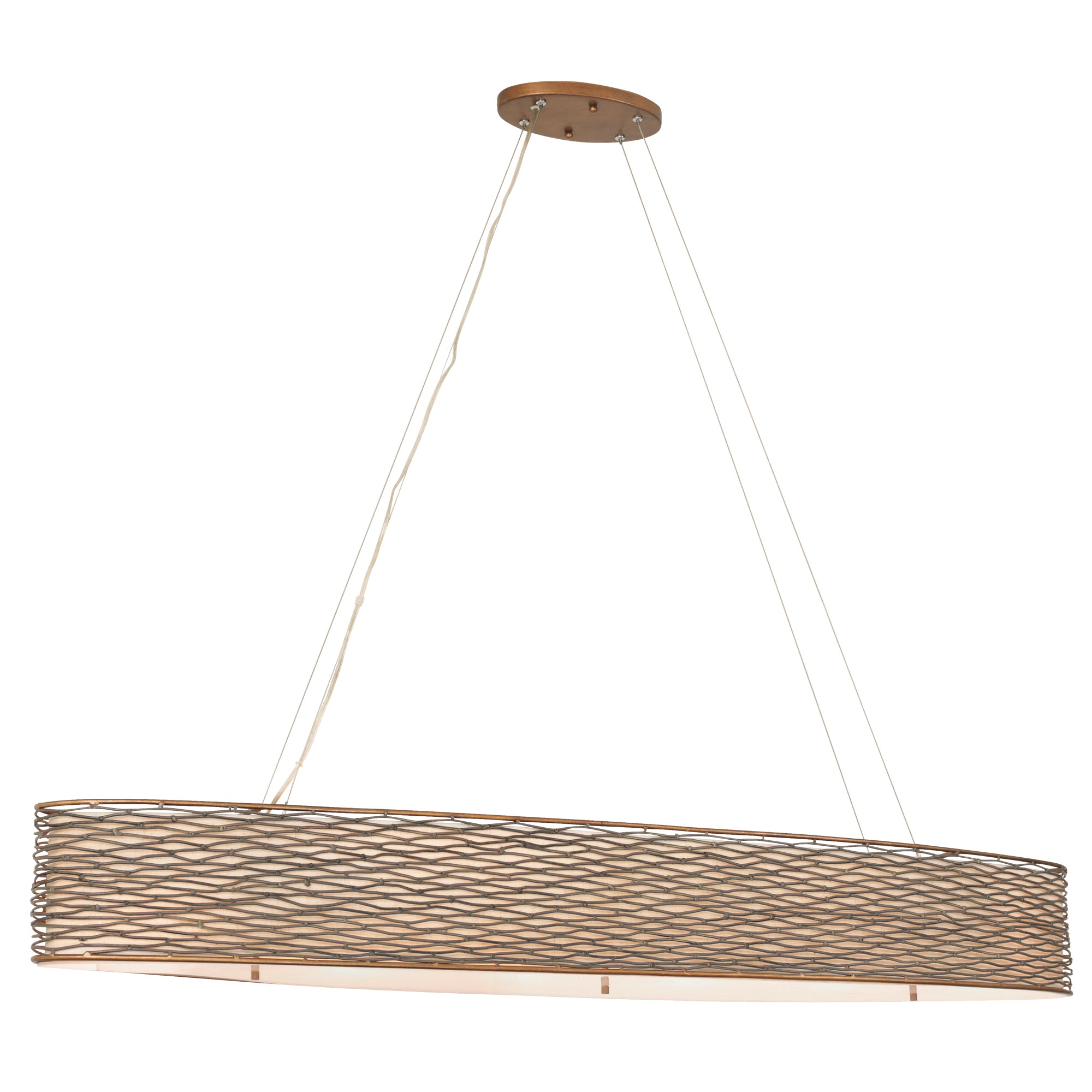 Flow 6 Light Oval Linear Pendant w/Fabric Shade