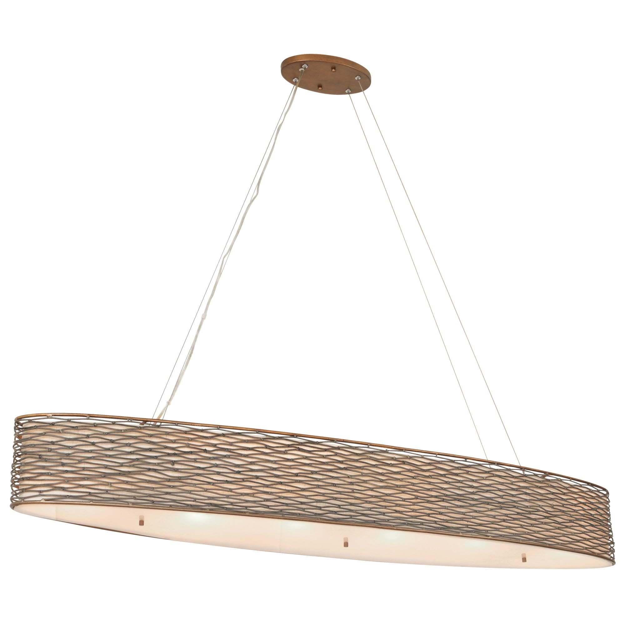 Flow 6 Light Oval Linear Pendant w/Fabric Shade