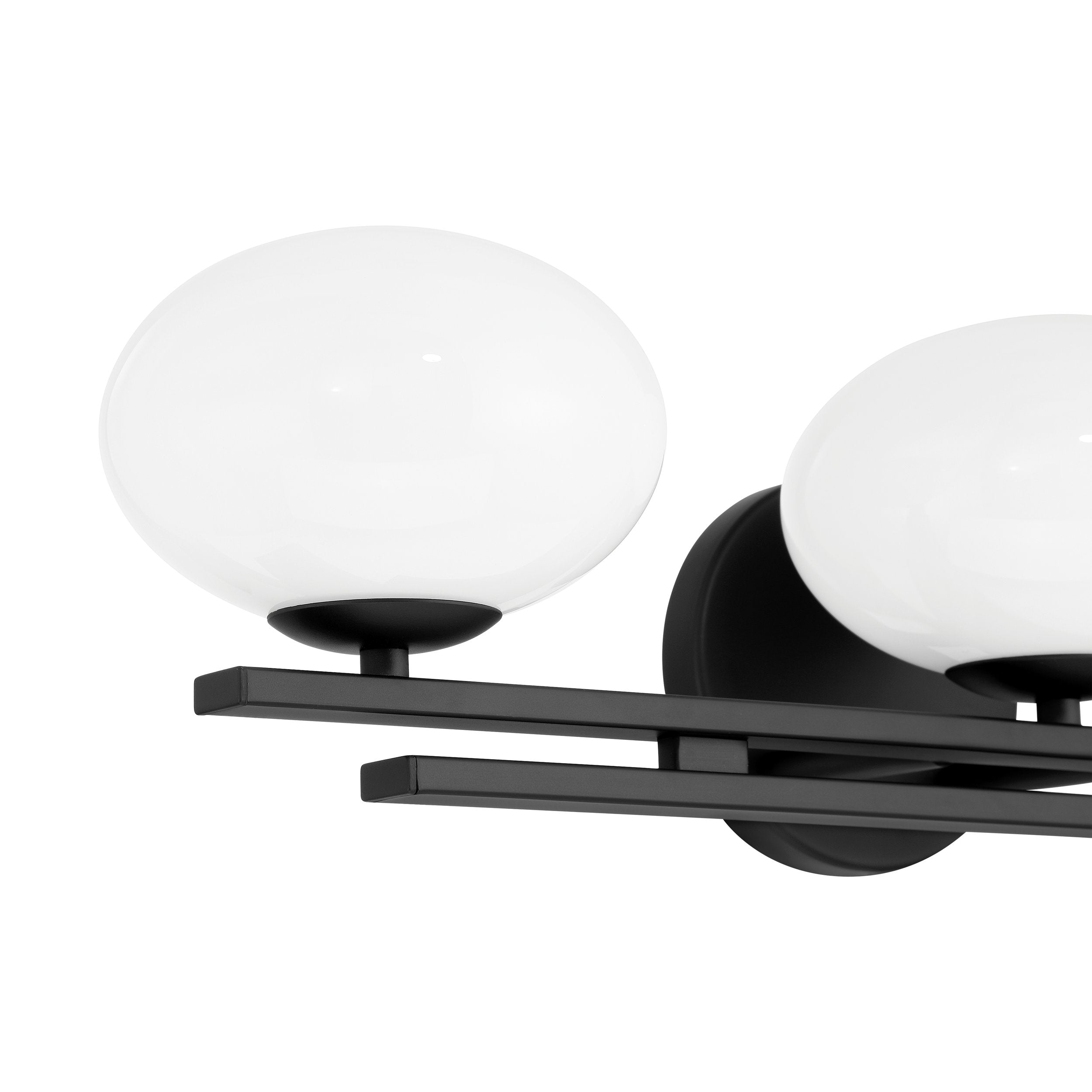 Julep 24-inch 3-light Matte Black Vanity Light with Opal Glass Shades