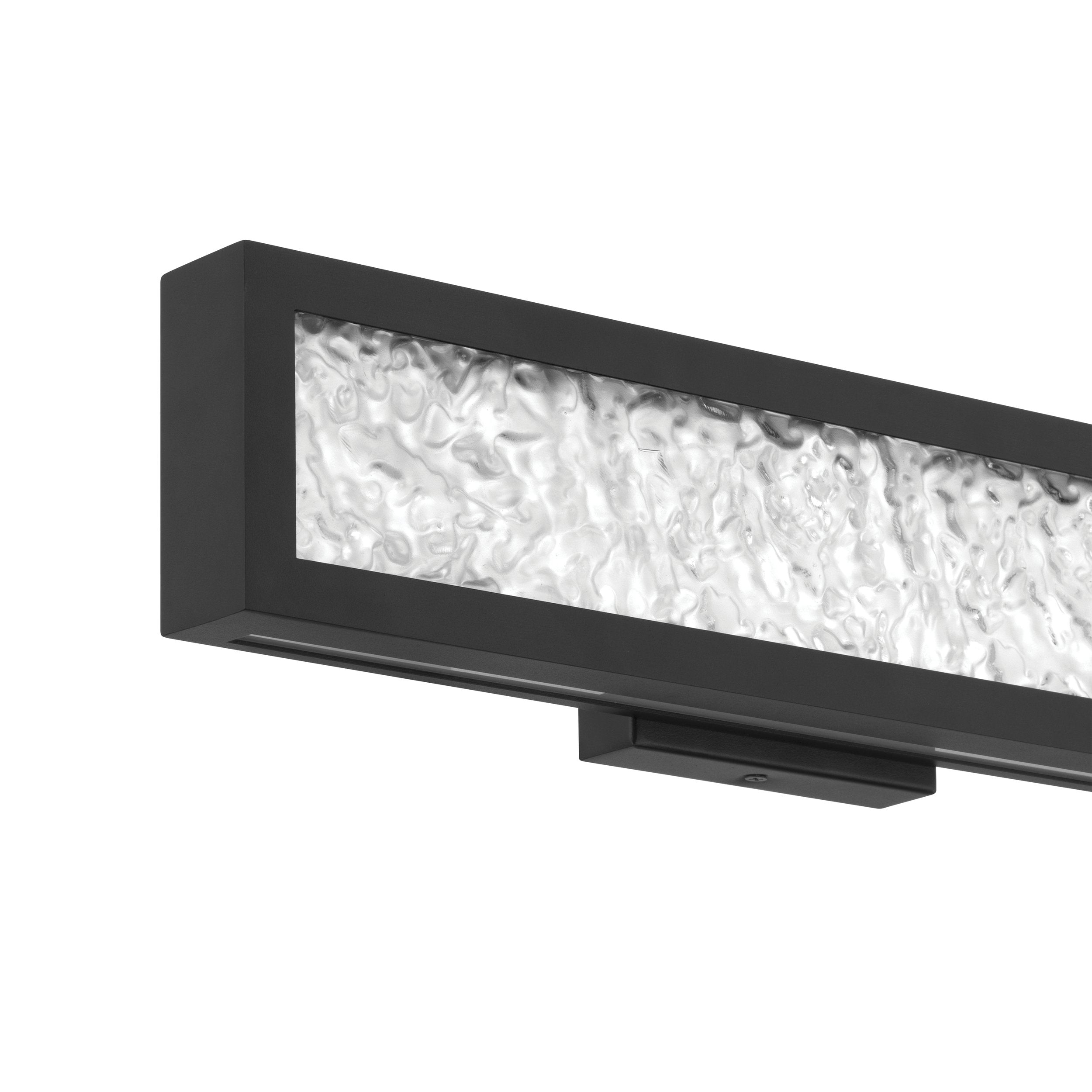 Courtney 18-inch Textured Black 5CCT LED Vanity Light with Clear Water Glass