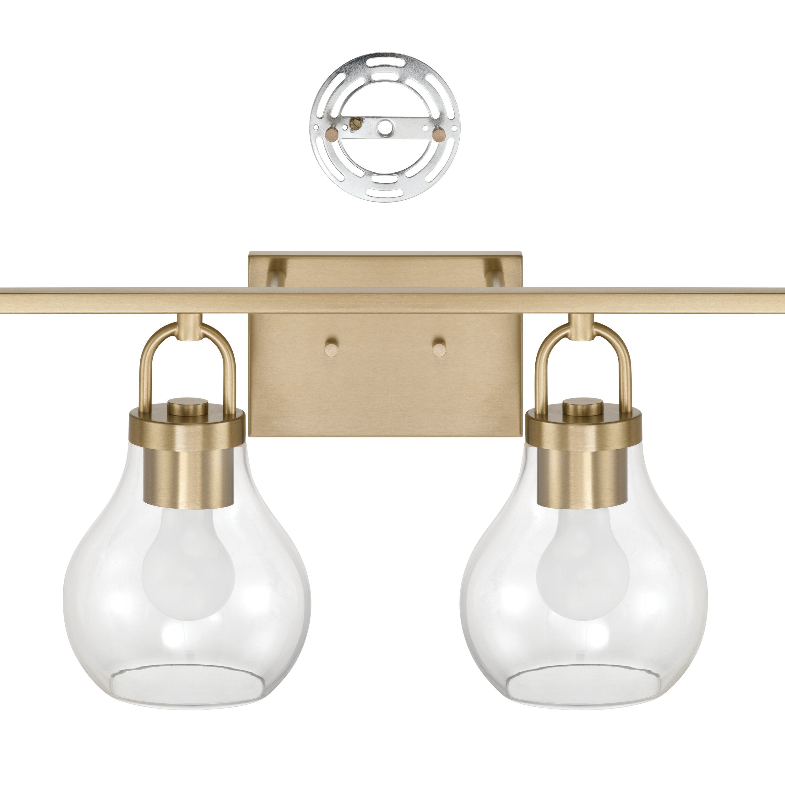 Mansfield 34-inch 4-light Champagne Gold Vanity Light with Clear Glass Shades