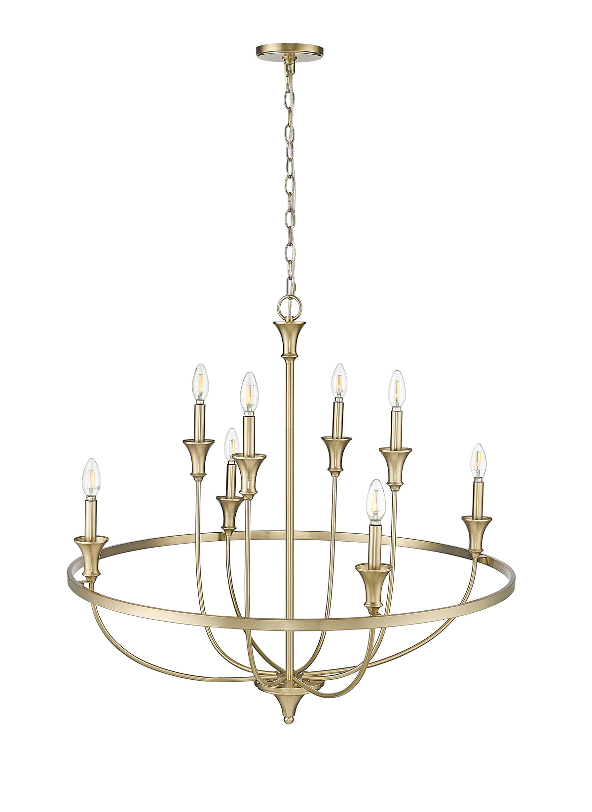 34'' Emery Modern Gold 8 Light Chandelier