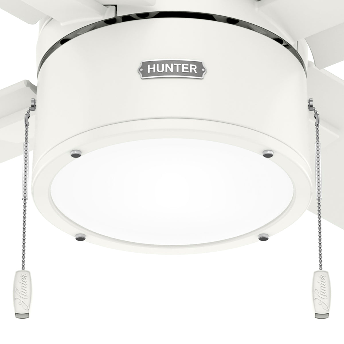 52 inch Beck Fresh White Ceiling Fan with LED Light Kit and Pull Chain