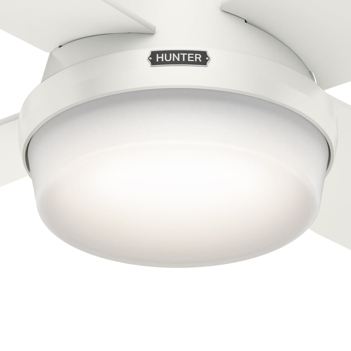 52 inch Dempsey Fresh White Low Profile Ceiling Fan with LED Light Kit and Handheld Remote