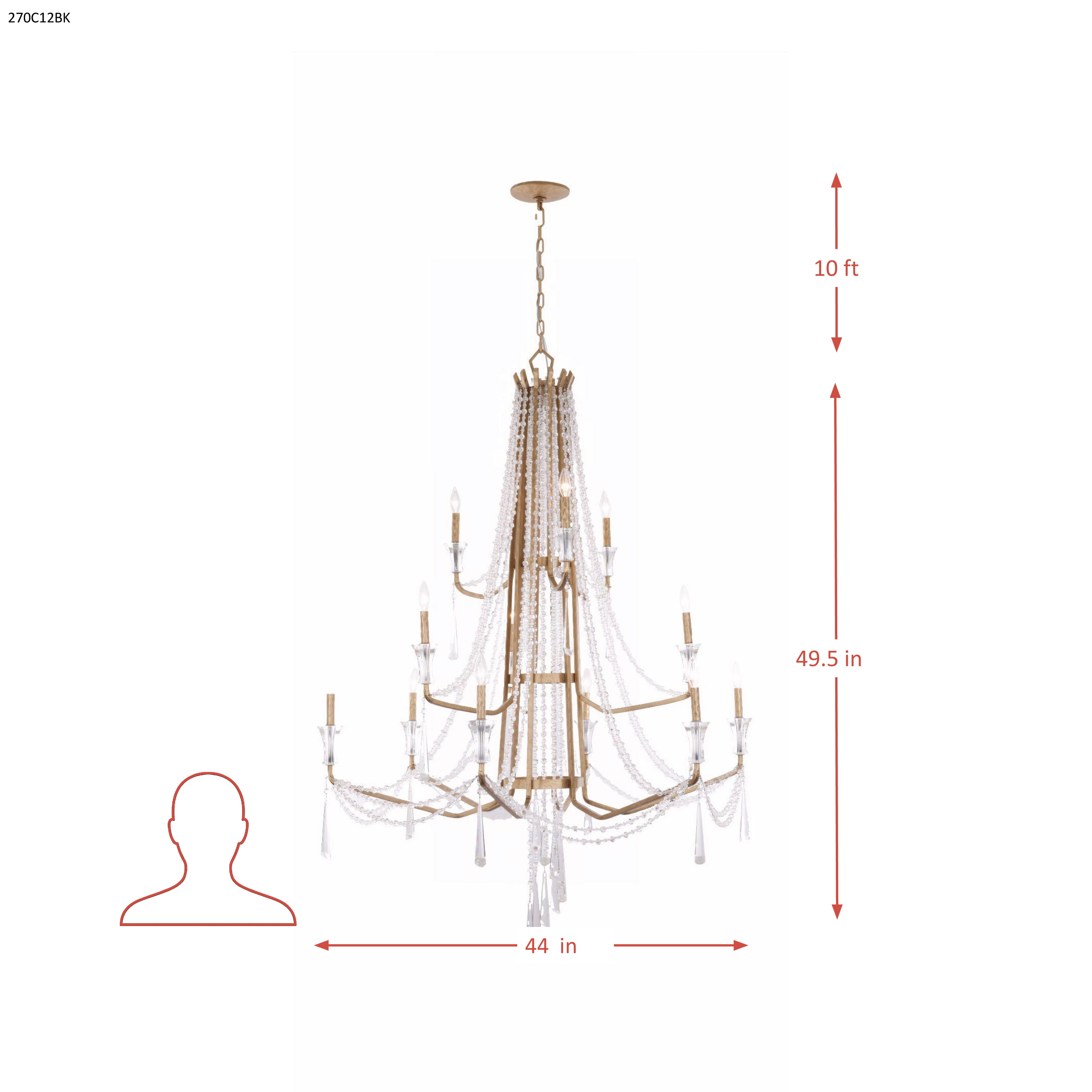 Barcelona 12 Light 3-Tier Crystal Chandelier