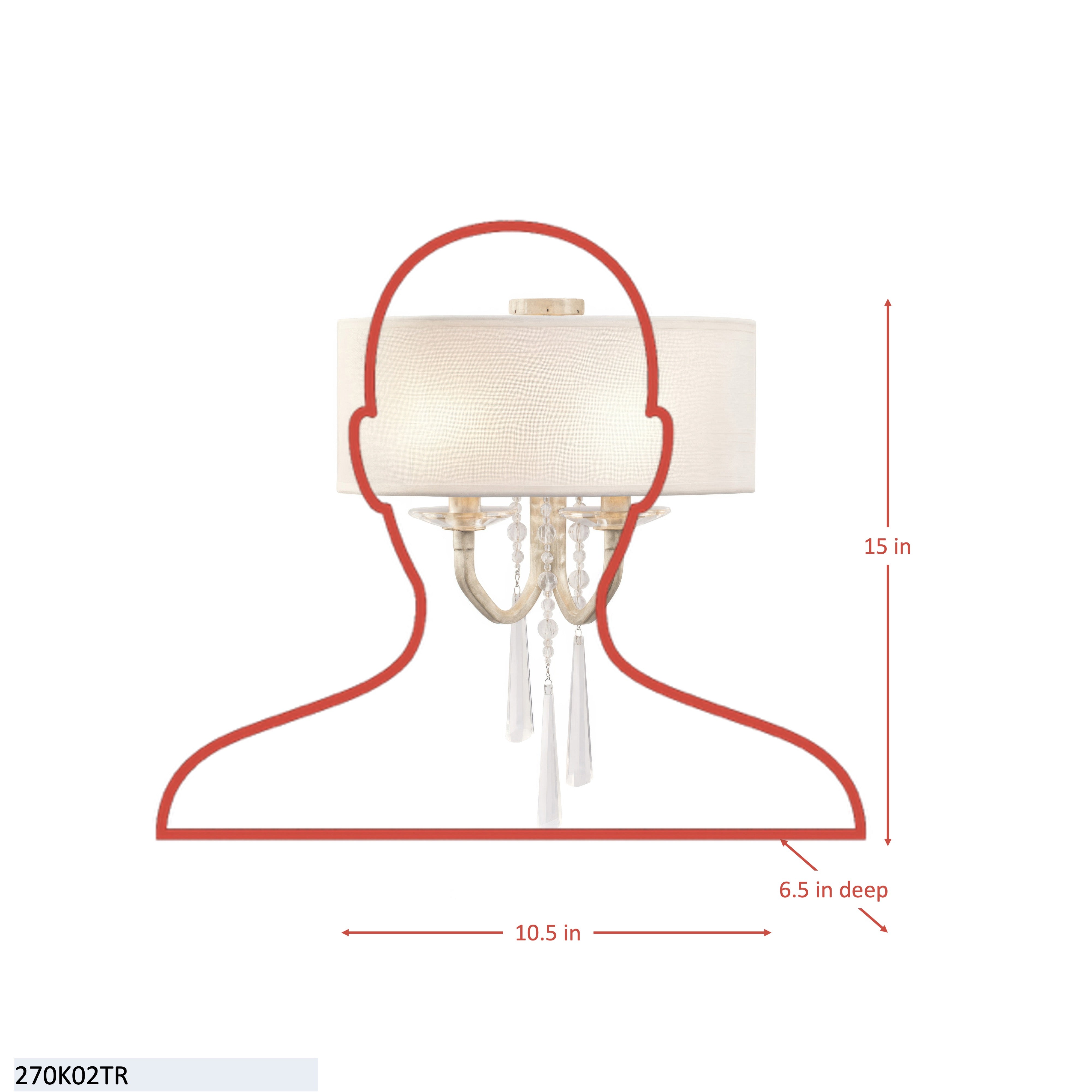 Barcelona 2 Light Wall sconce with Shade