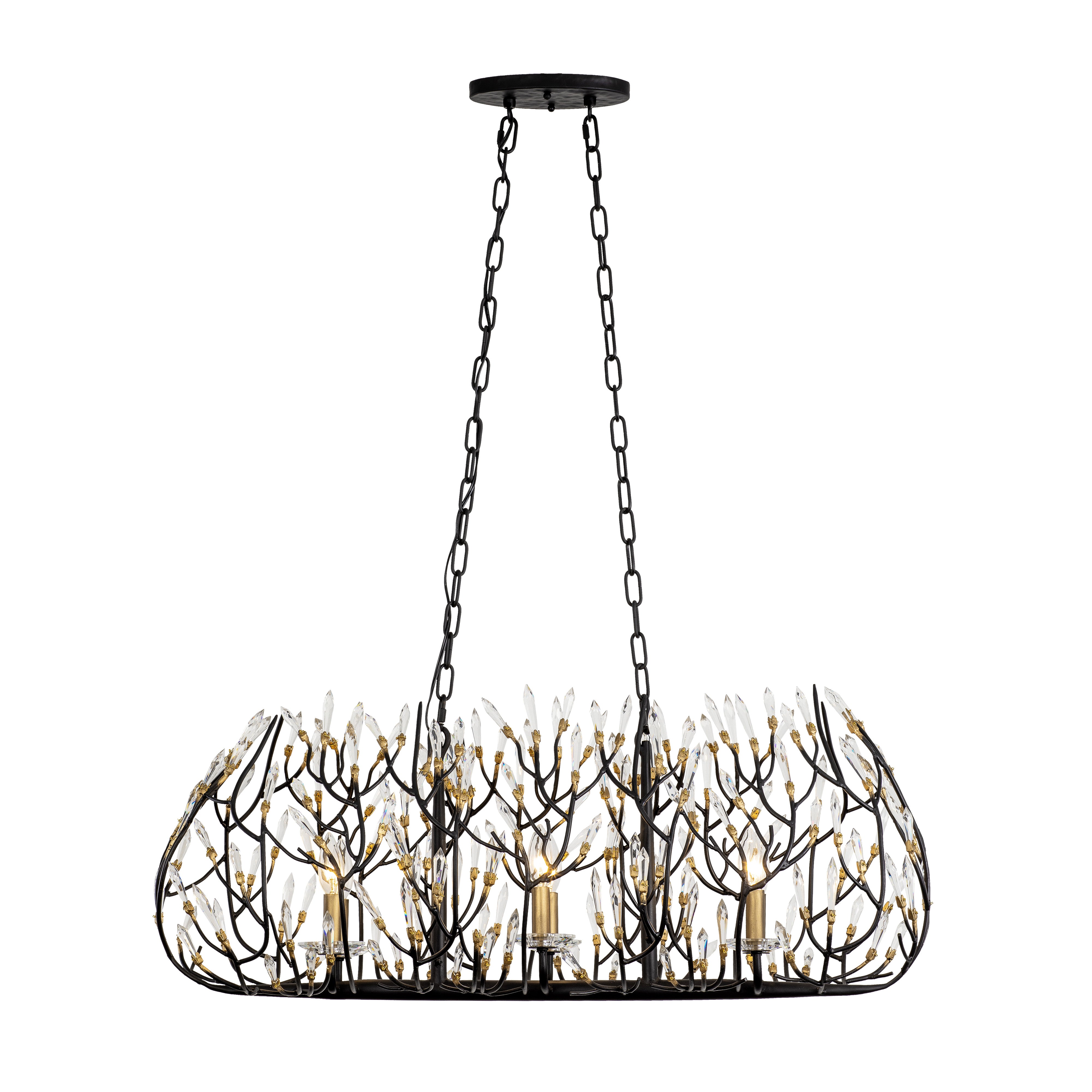 Bask 6 Light Crystal Linear Pendant