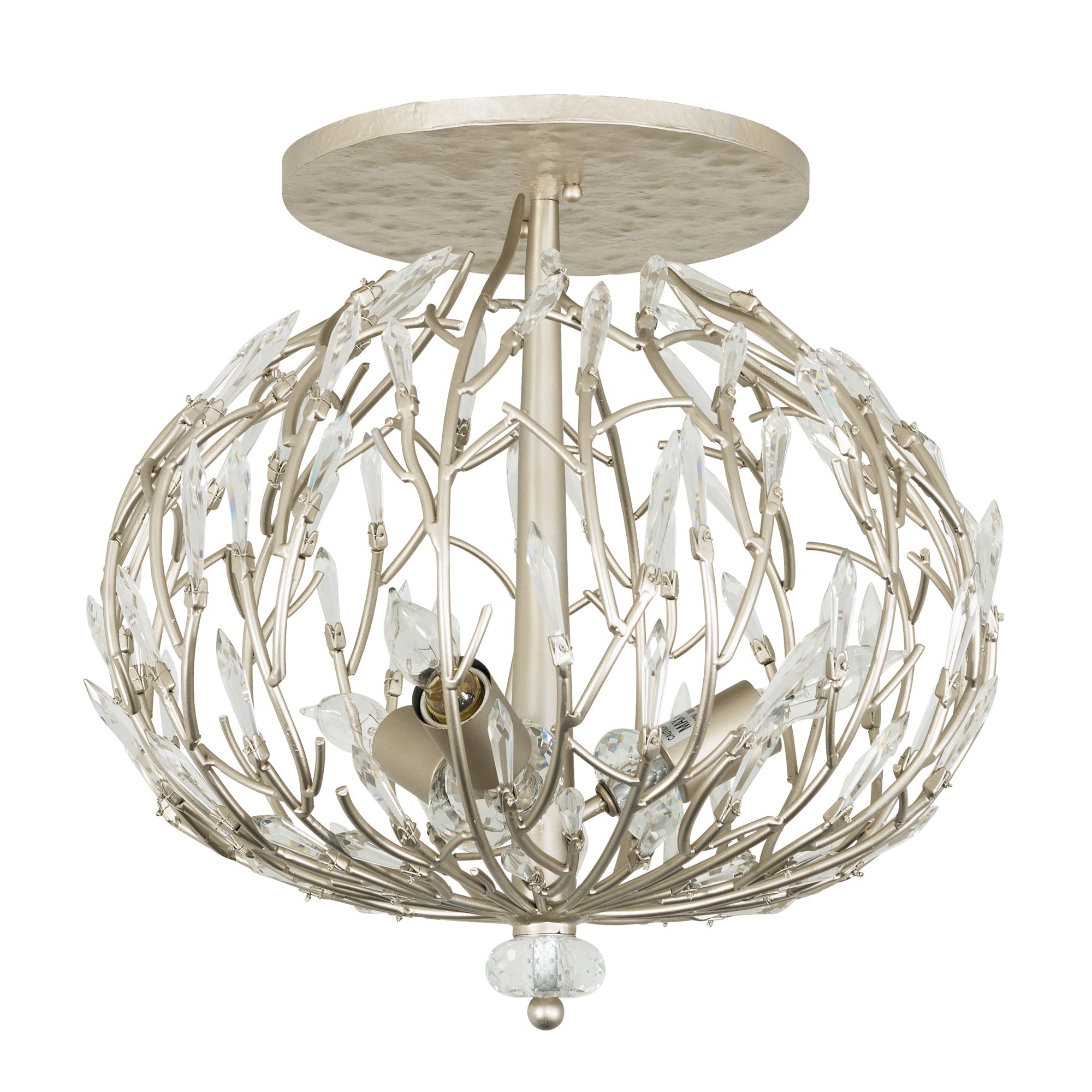 Bask 3 Light Crystal Semi-Flush