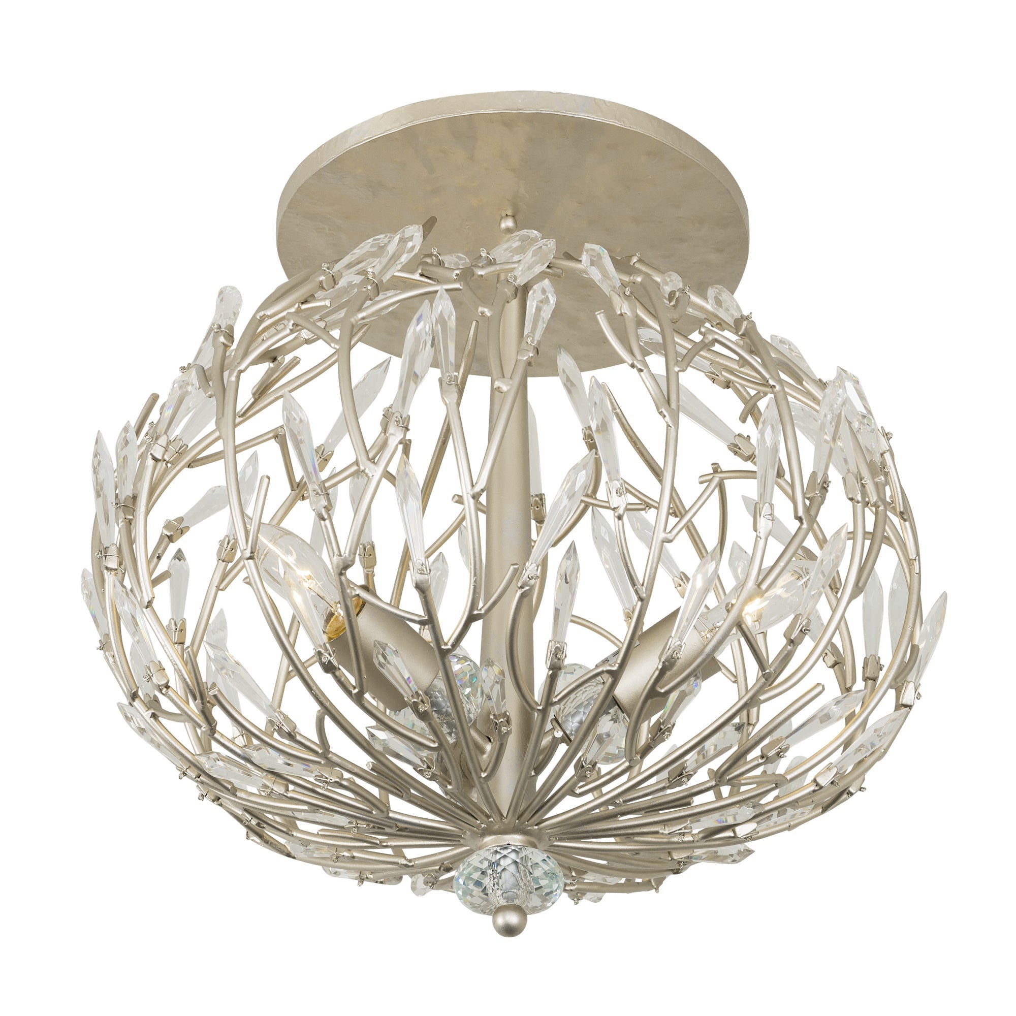Bask 3 Light Crystal Semi-Flush