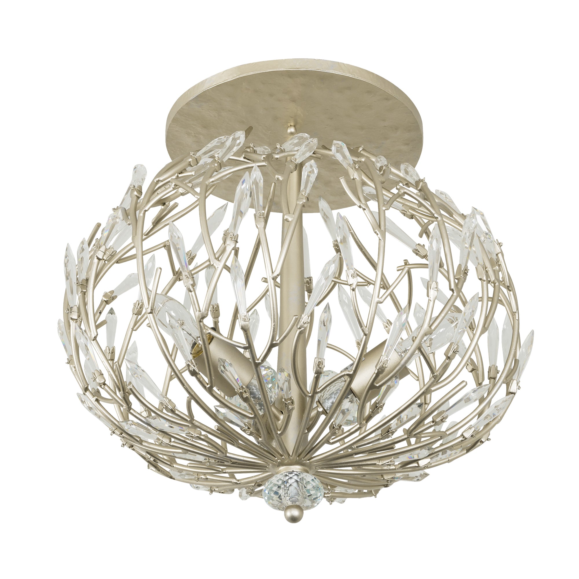 Bask 3 Light Crystal Semi-Flush